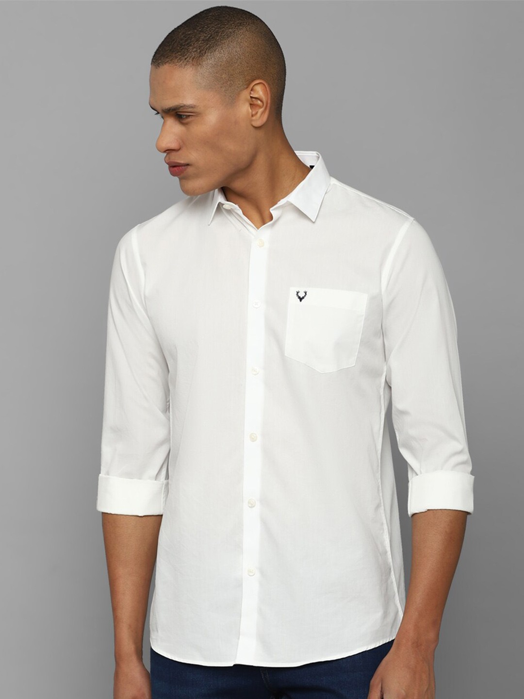 

Allen Solly Men Slim Fit Cotton Casual Shirt, Cream