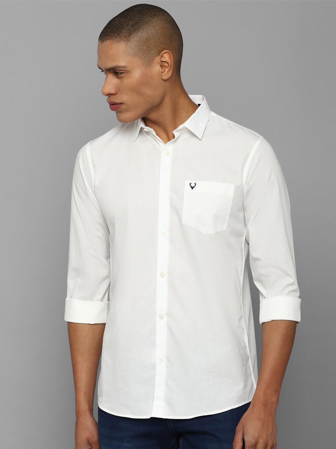 

Allen Solly Men Slim Fit Cotton Casual Shirt, Cream
