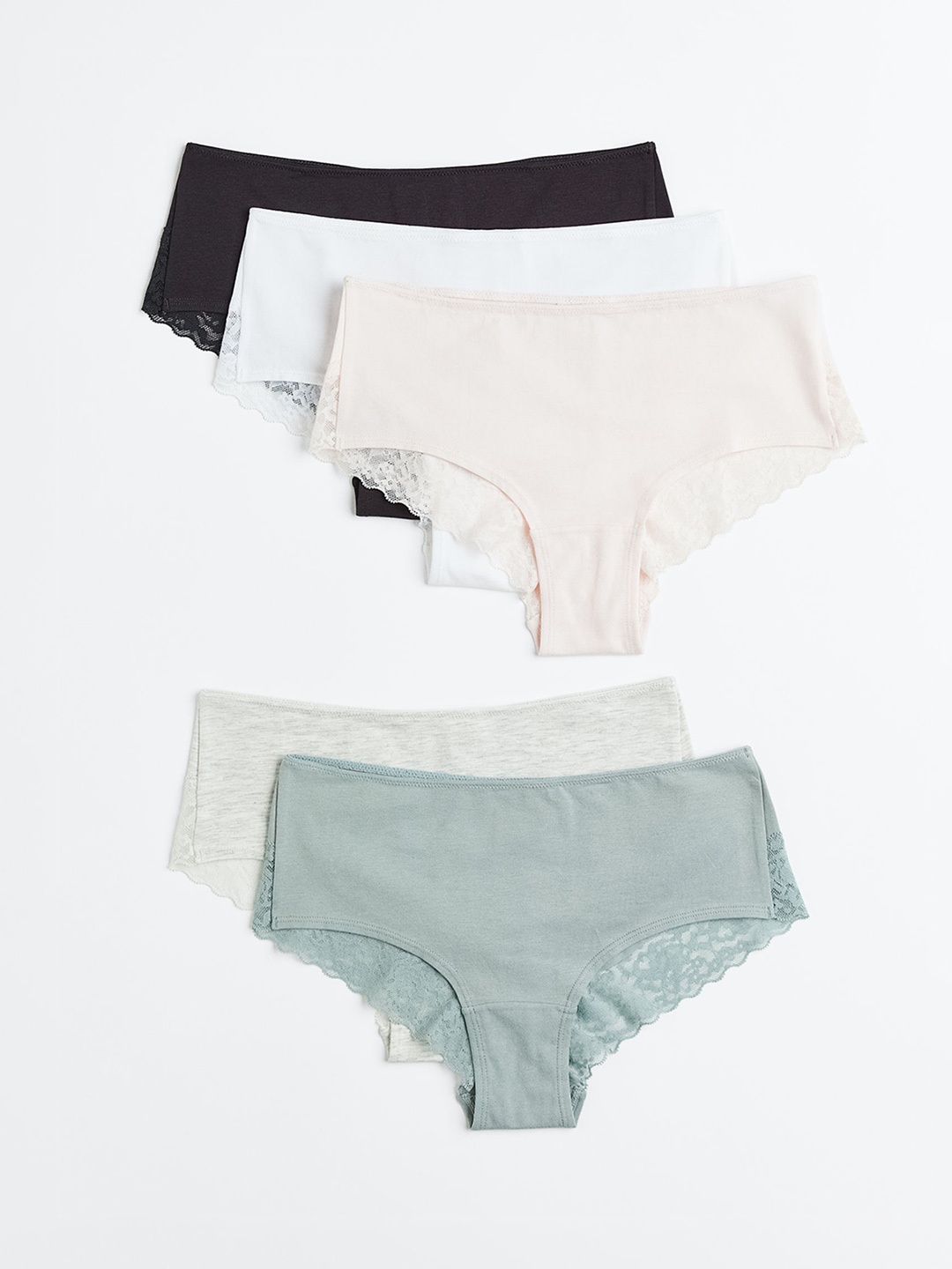 

H&M Women 5-Pack Hipster Briefs 1011444007, Grey
