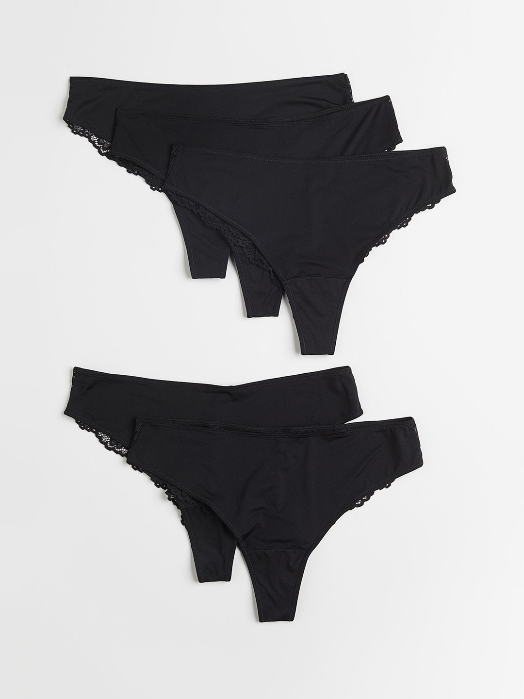 

H&M Women 5-Pack Brazilian Briefs 1100837001, Black