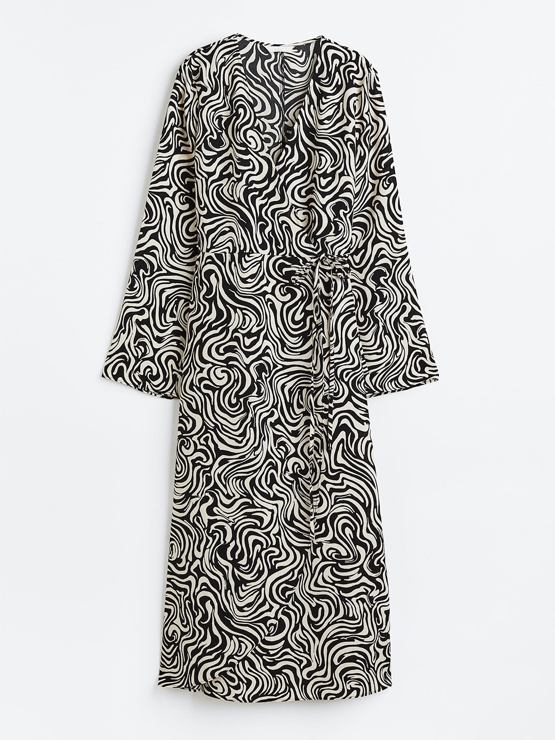 

H&M Women Crepe Wrap Dress, Black