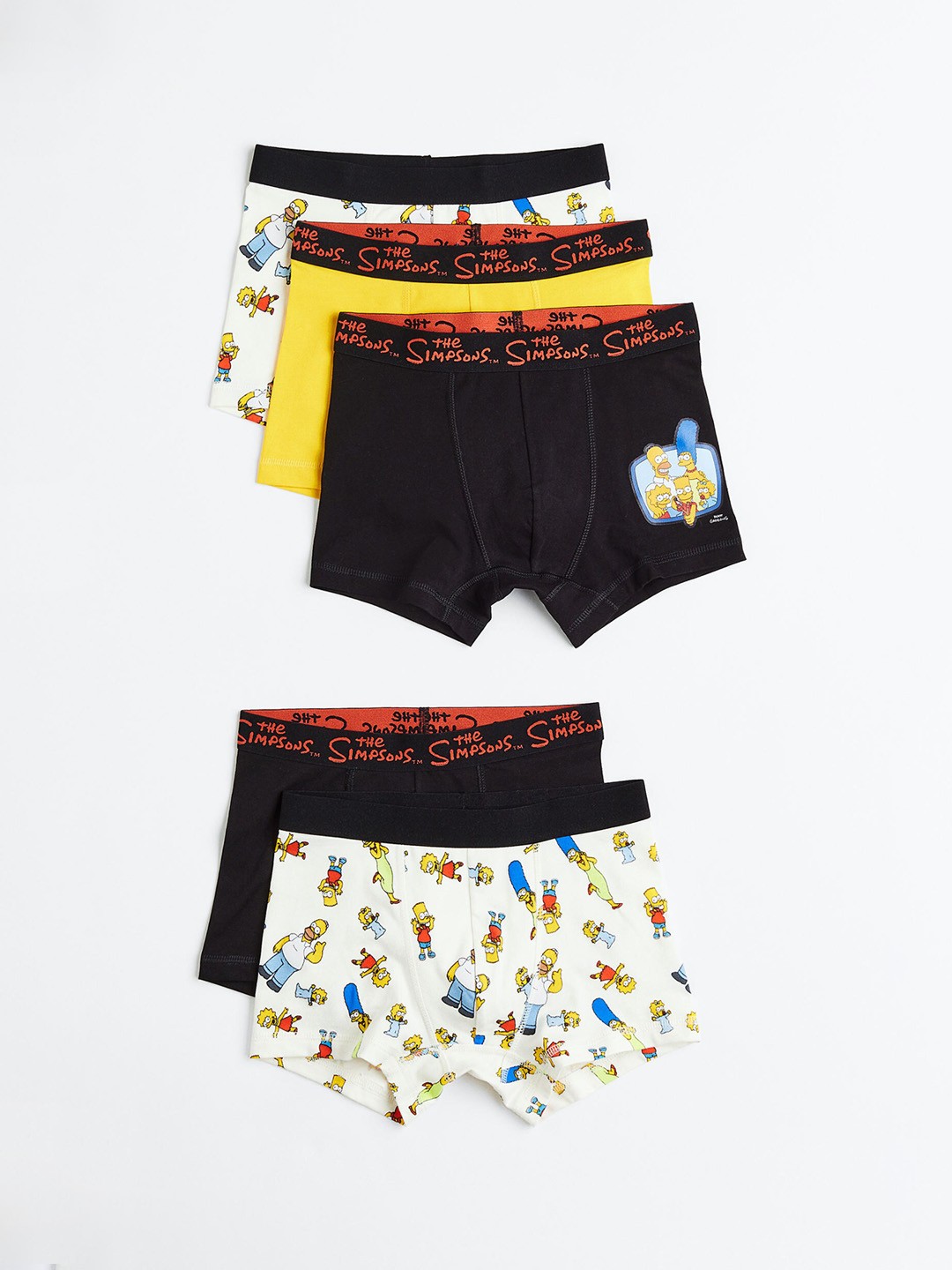 

H&M Boys 5-Pack Print-Motif Cotton Boxer Shorts 1112431001, Black