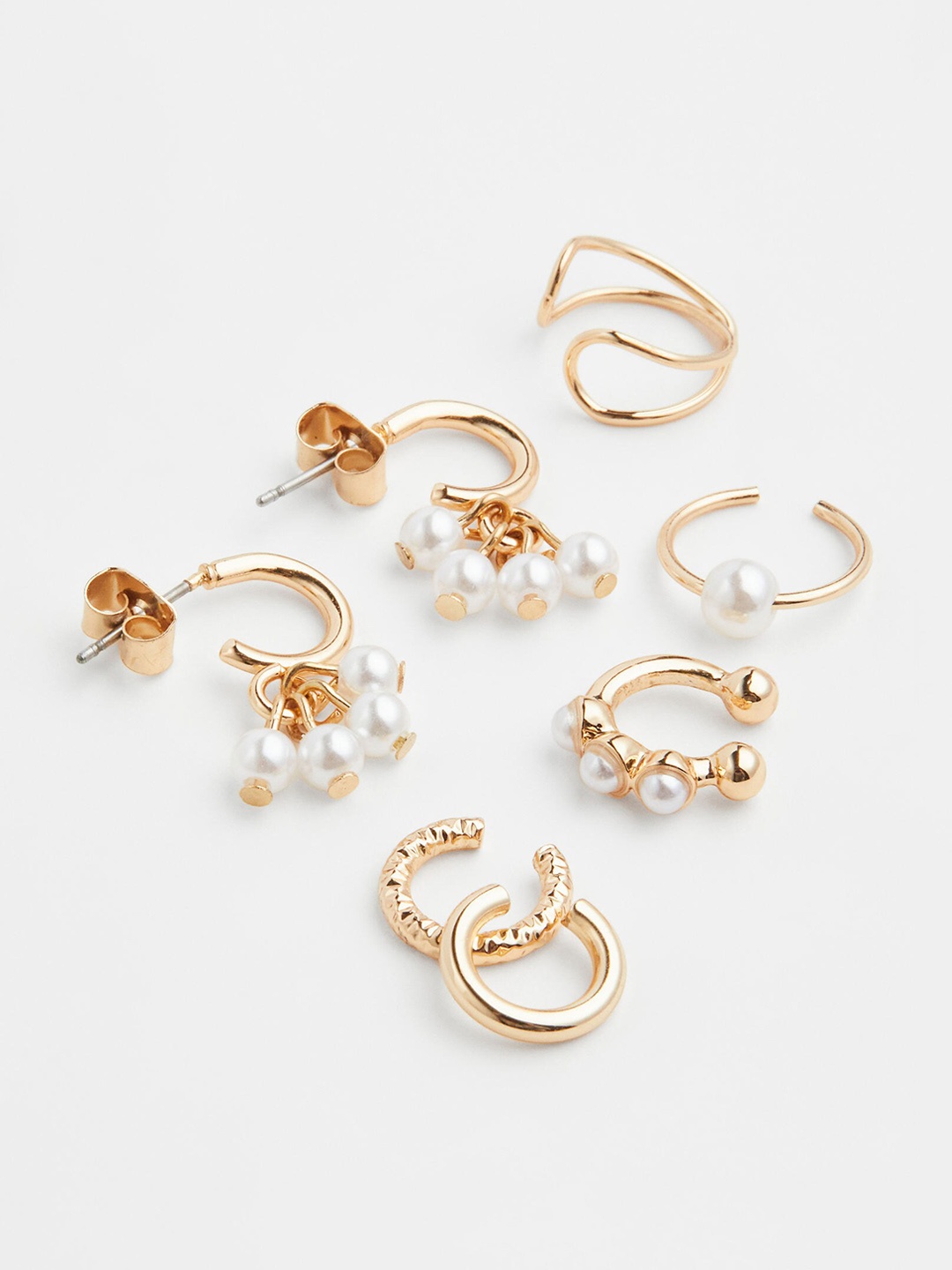 

H&M Set Of 6 Earrings & Ear Cuffs, Gold