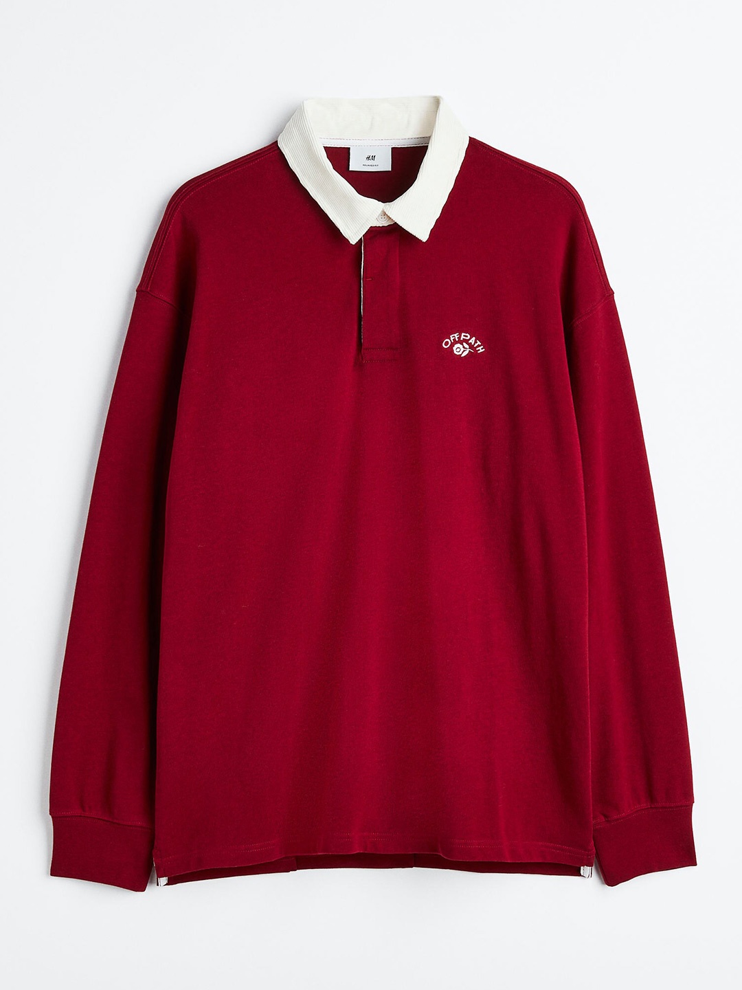 

H&M Men Relaxed Fit Rugby Shirt, Maroon