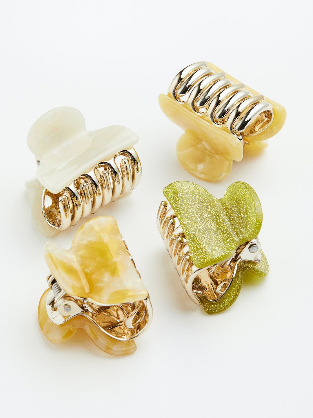 

H&M Women 4-Pack Hair Claws, Green