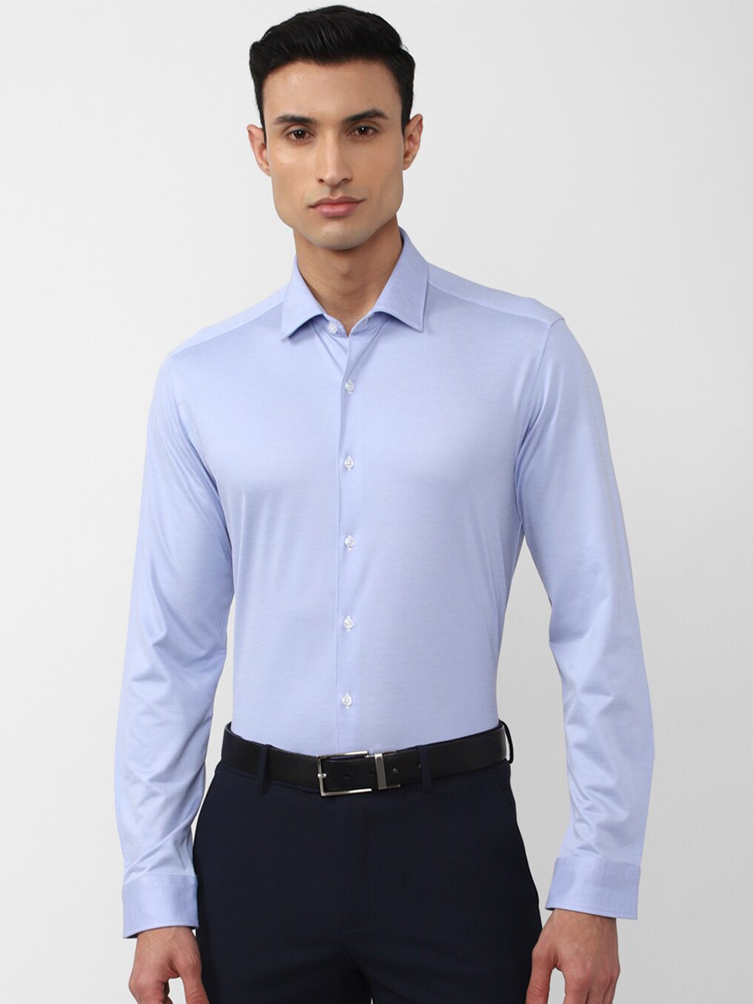 

Van Heusen Men Slim Fit Cotton Formal Shirt, Blue