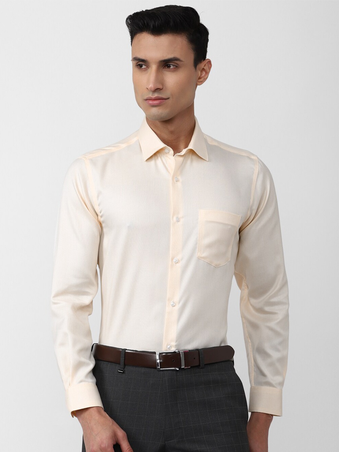 

Van Heusen Men Cotton Formal Shirt, Beige