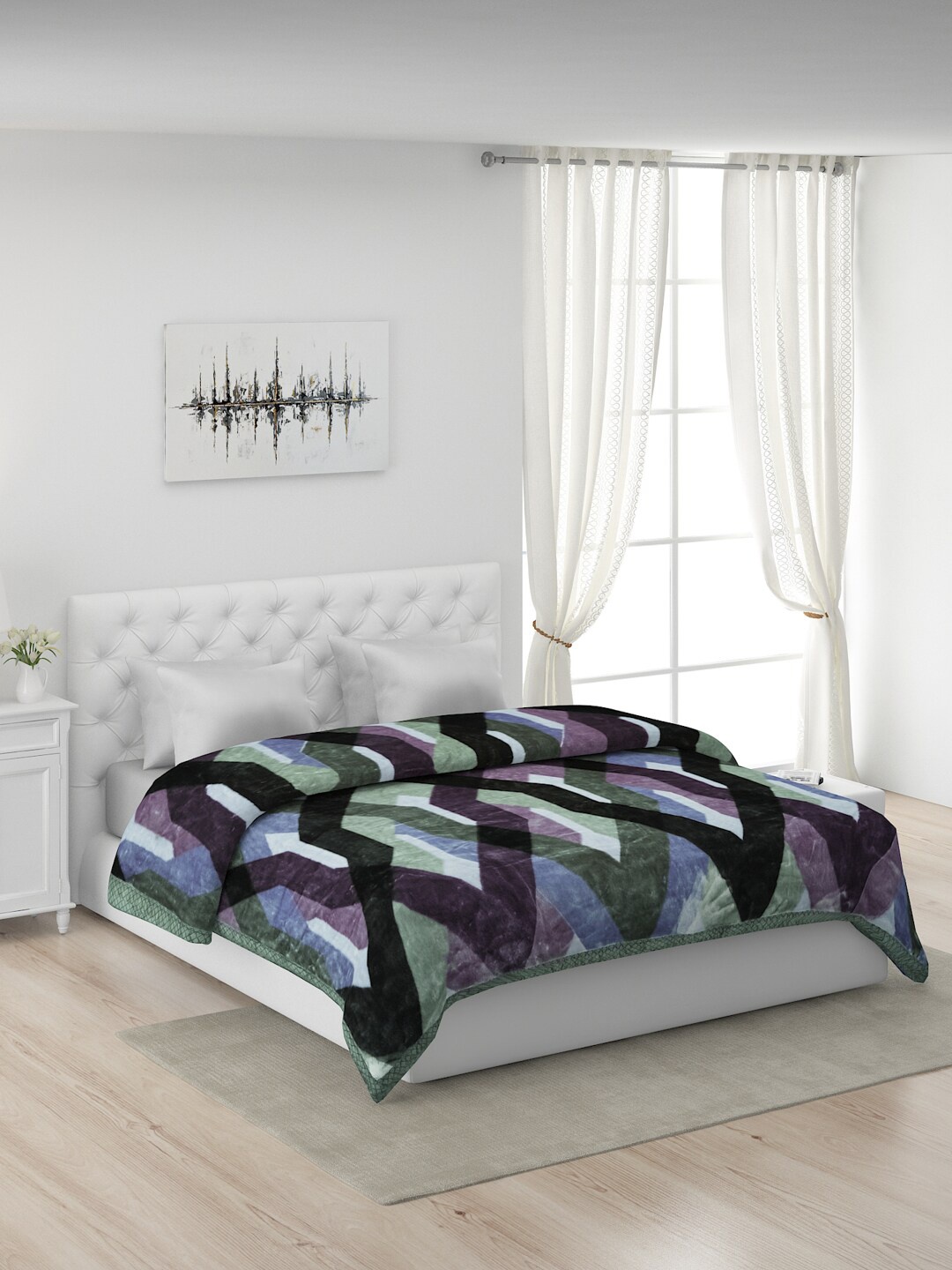 

Monte Carlo Blue & Green Mild Winter 600 GSM Double Bed Blanket