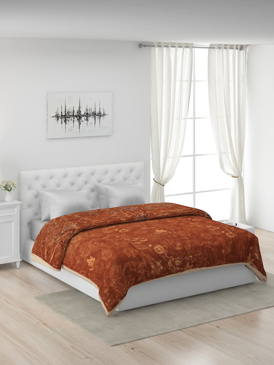 

Monte Carlo Brown Floral Heavy Winter Double Bed Blanket