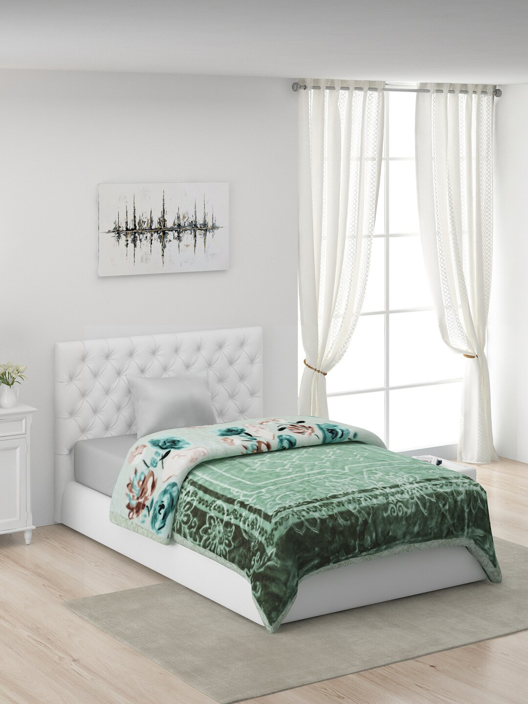 

Monte Carlo Green & Brown Heavy Winter 600 GSM Single Bed Blanket