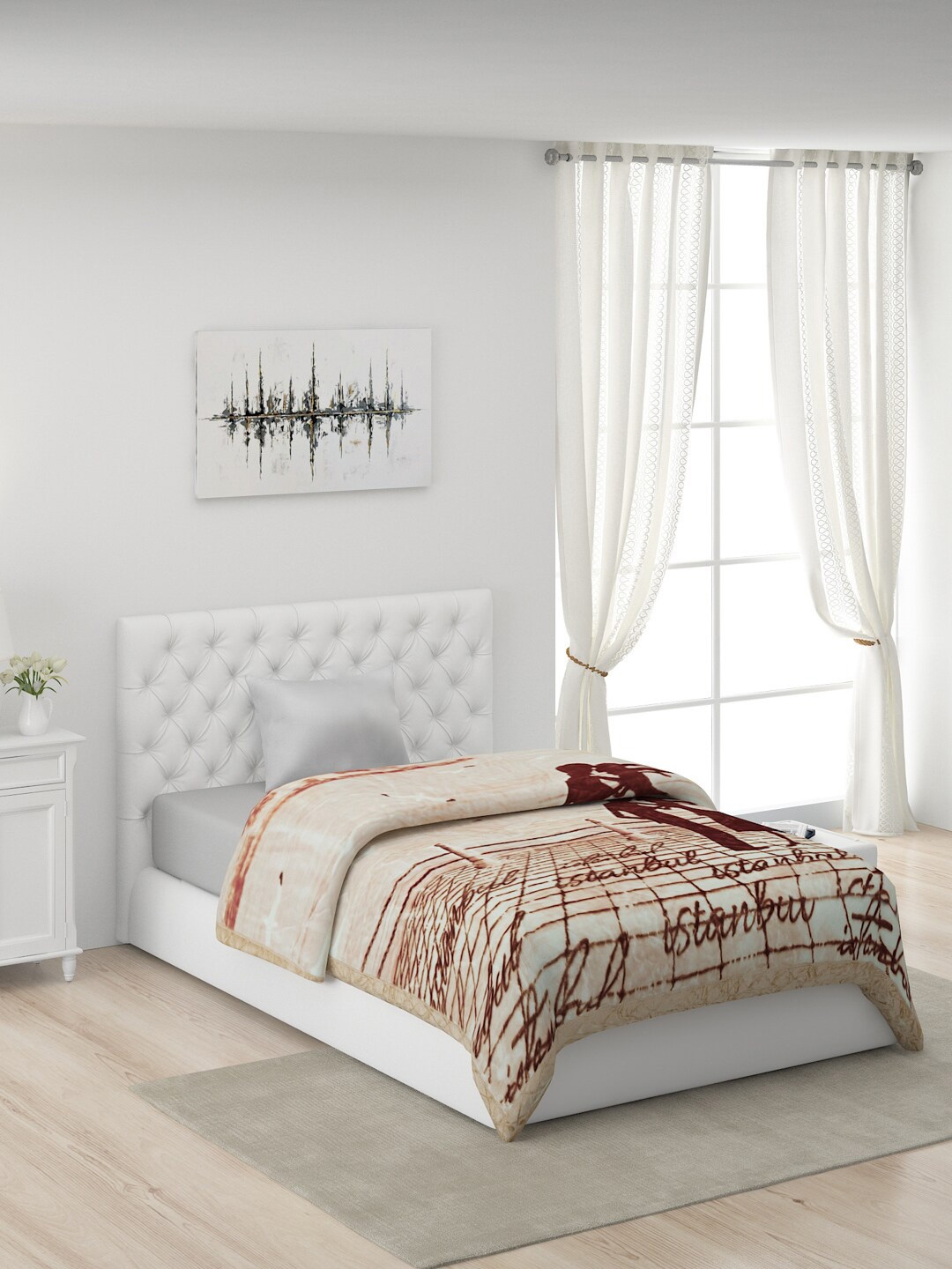 

Monte Carlo Beige & Brown Heavy Winter 600 GSM Single Bed Blanket