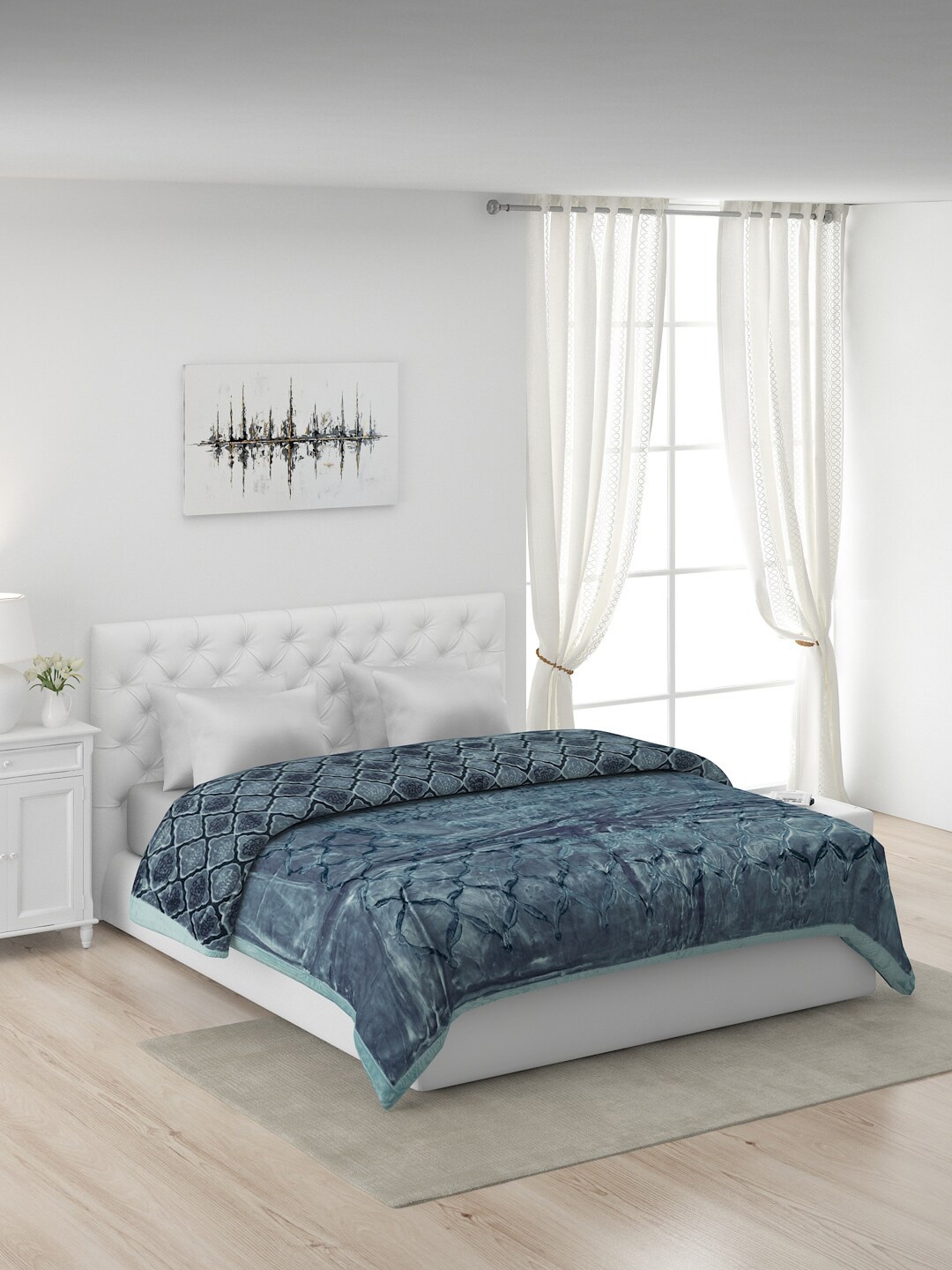 

Monte Carlo Blue Floral Heavy Winter Double Bed Blanket