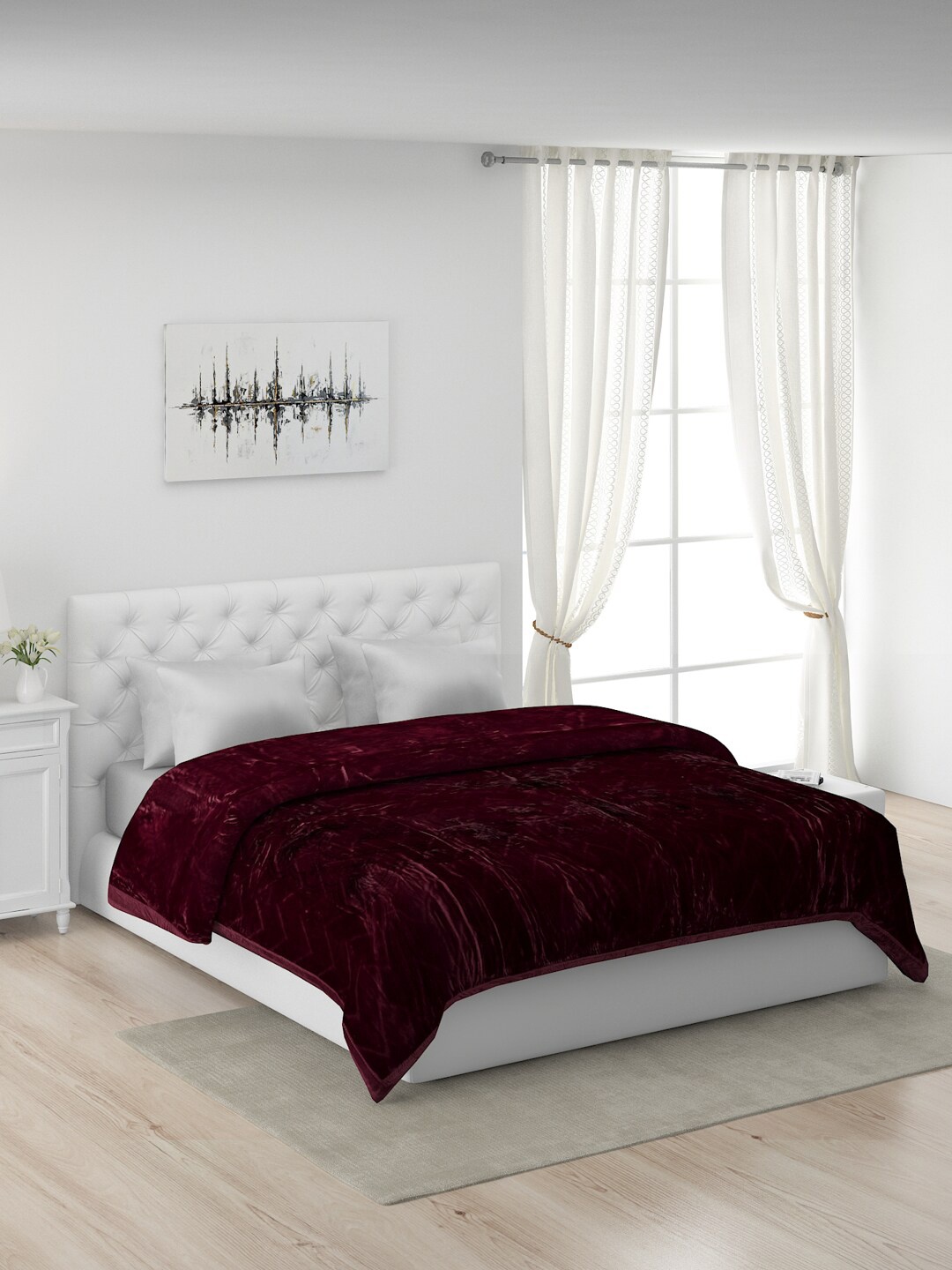 

Monte Carlo Burgundy Heavy Winter 1000 GSM Double Bed Blanket