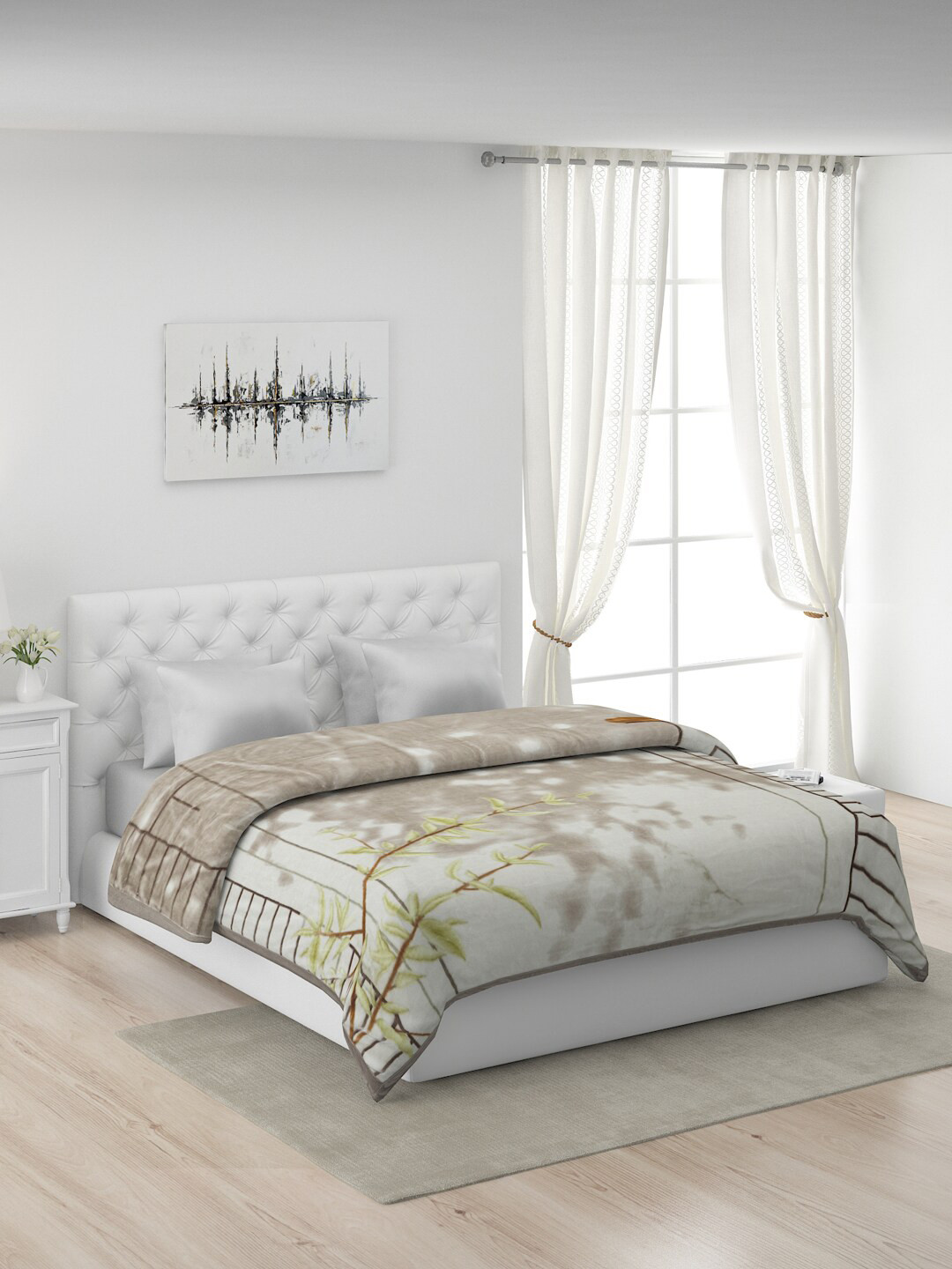 

Monte Carlo Beige & Cream Heavy Winter 2 Ply 1000 GSM Double Bed Blanket