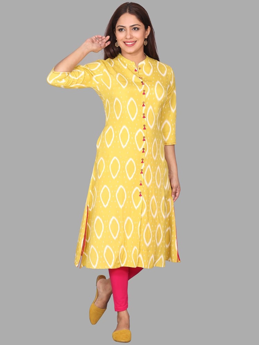 

SUTI Women Geometric Printed Kurta, Yellow