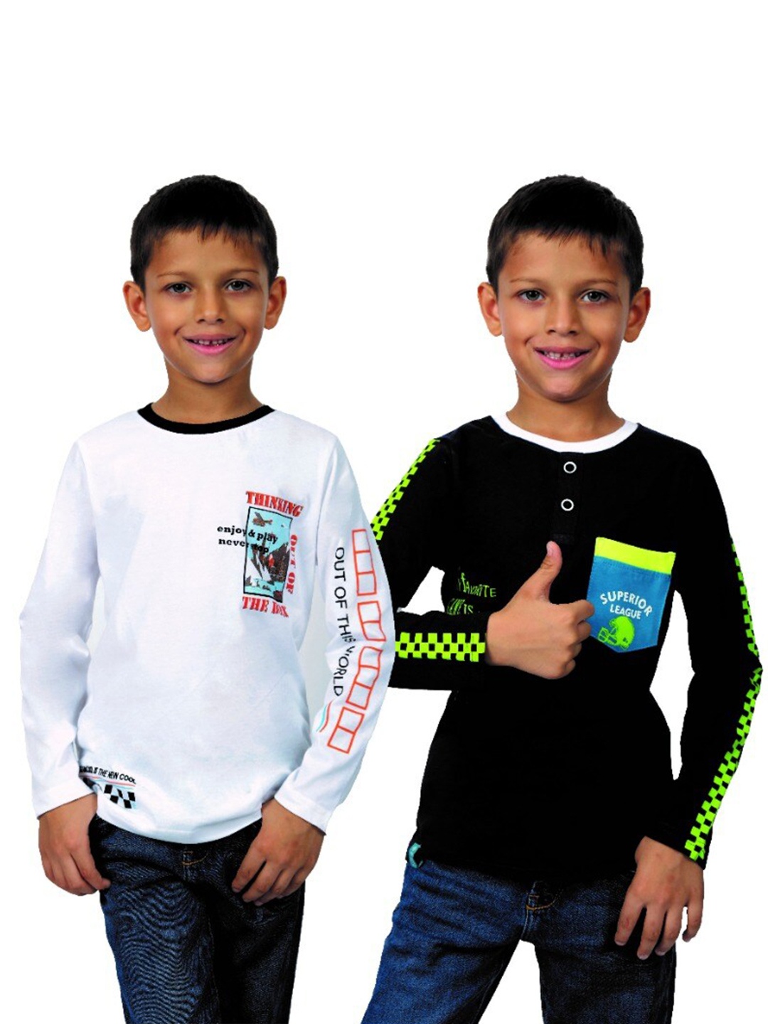 

3PIN Boys Pack Of 2 Printed Cotton T-shirt, White