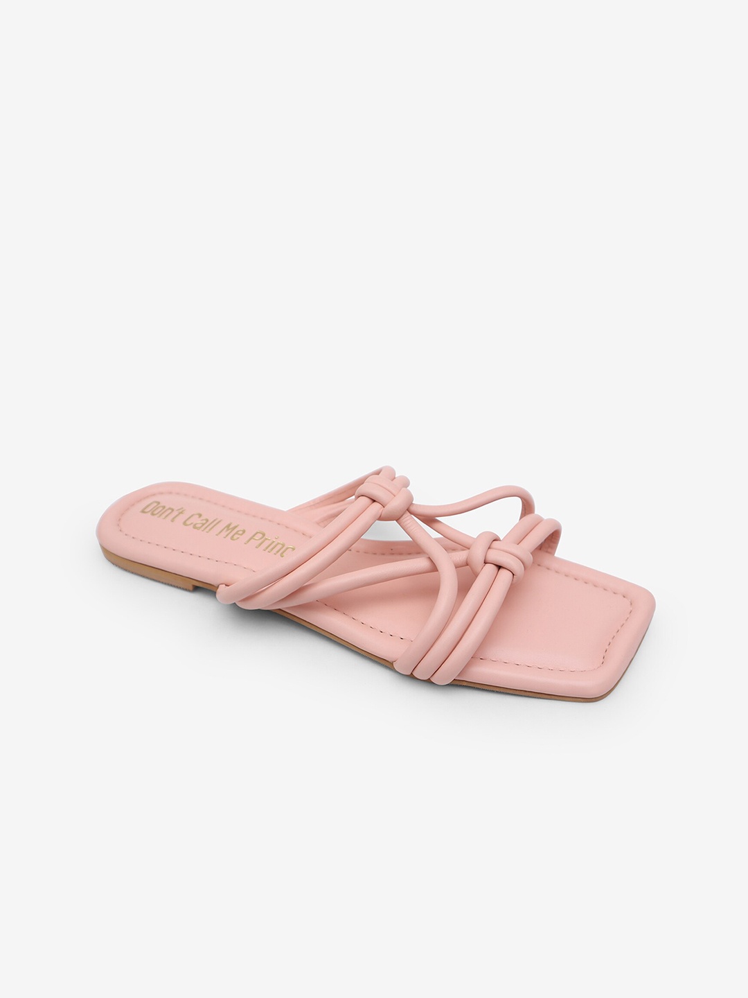 

Don't Call Me Princess Women Solid Open Toe Flats with Bows, Peach