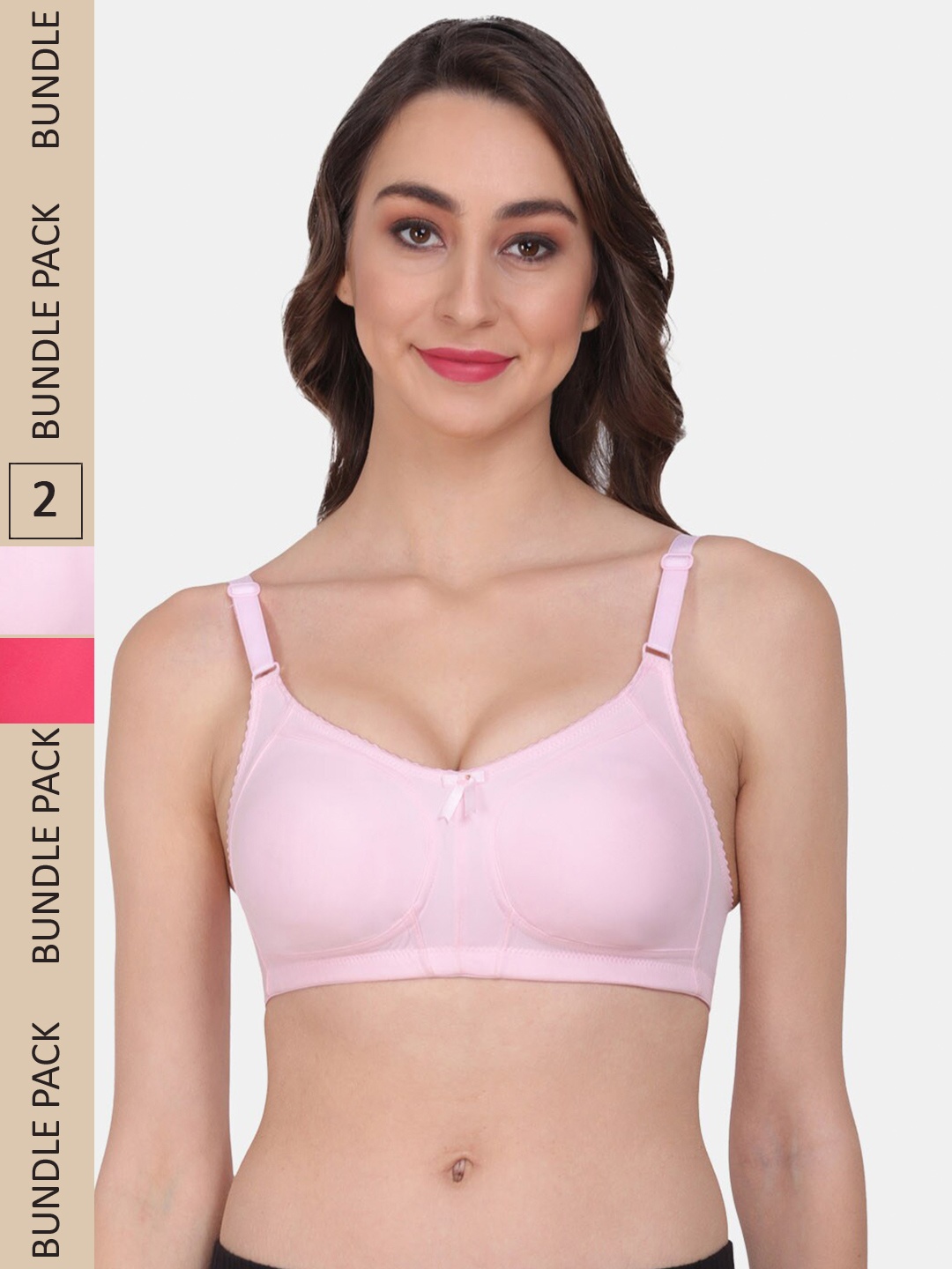 

Amour Secret Pack Of 2 Non Padded Seamless Bra, Pink