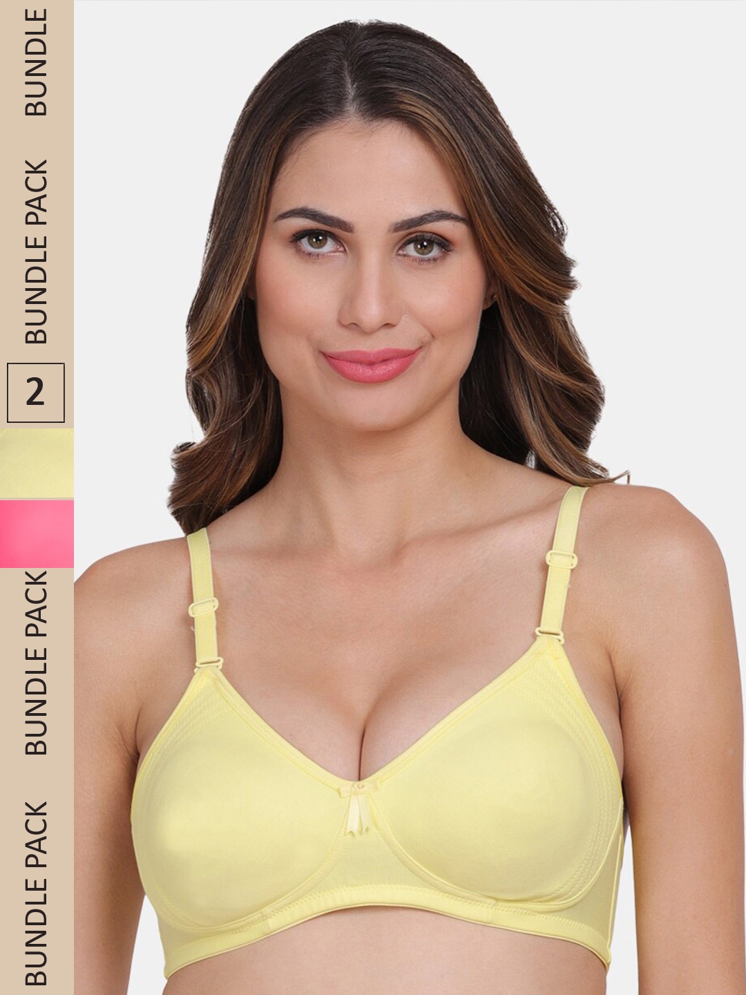 

Amour Secret Pack Of 2 Non Padded & Non-Wired Seamless Everyday Bra, Pink