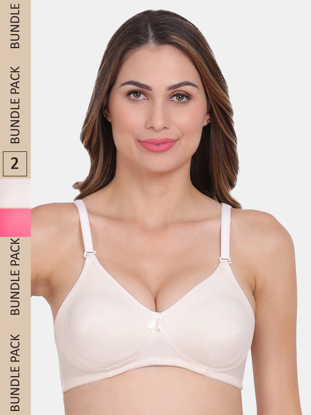 

Amour Secret Pack Of 2 Non Padded & Non-Wired Seamless Everyday Bra, Pink