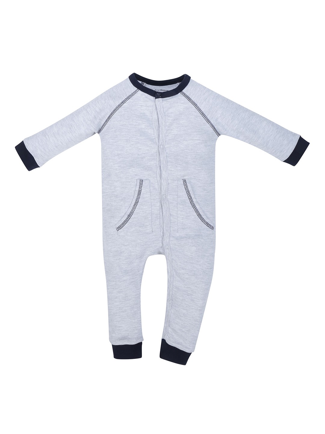 

My Milestones Infant Boys Pure Cotton Rompers, Grey