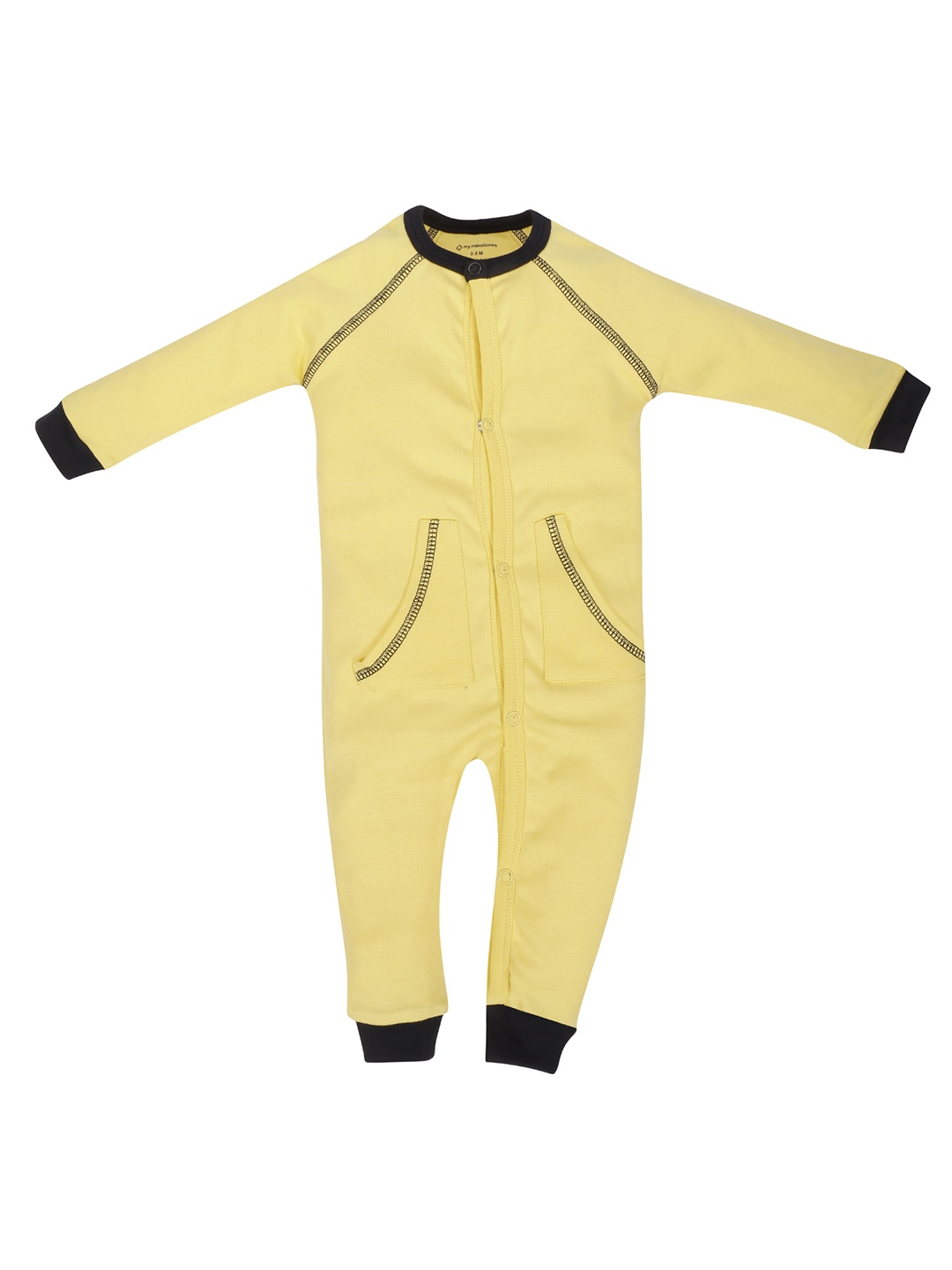 

My Milestones Infant Boys Cotton Romper, Yellow