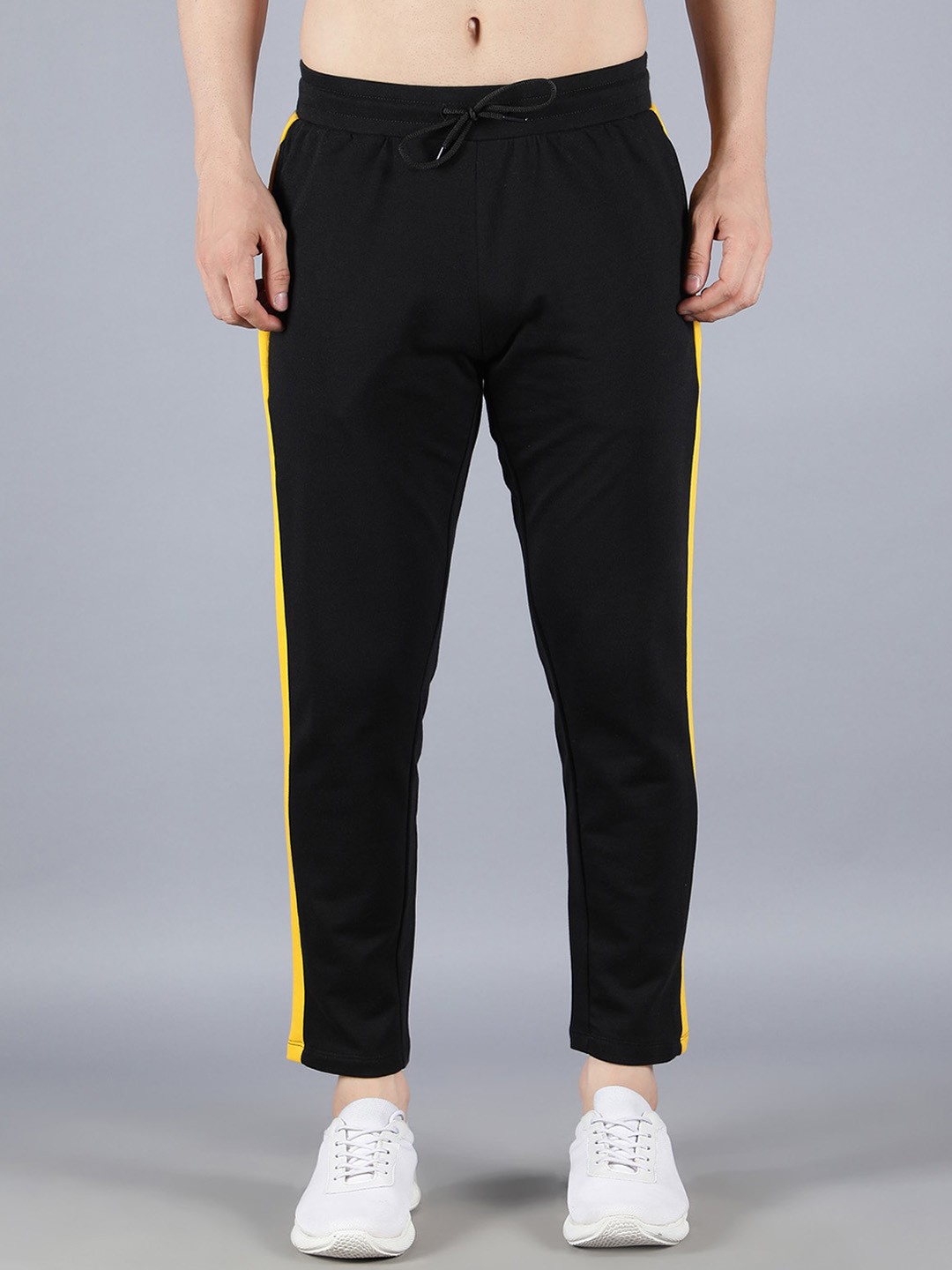 

Nimble Men Solid Cotton Track Pants, Black