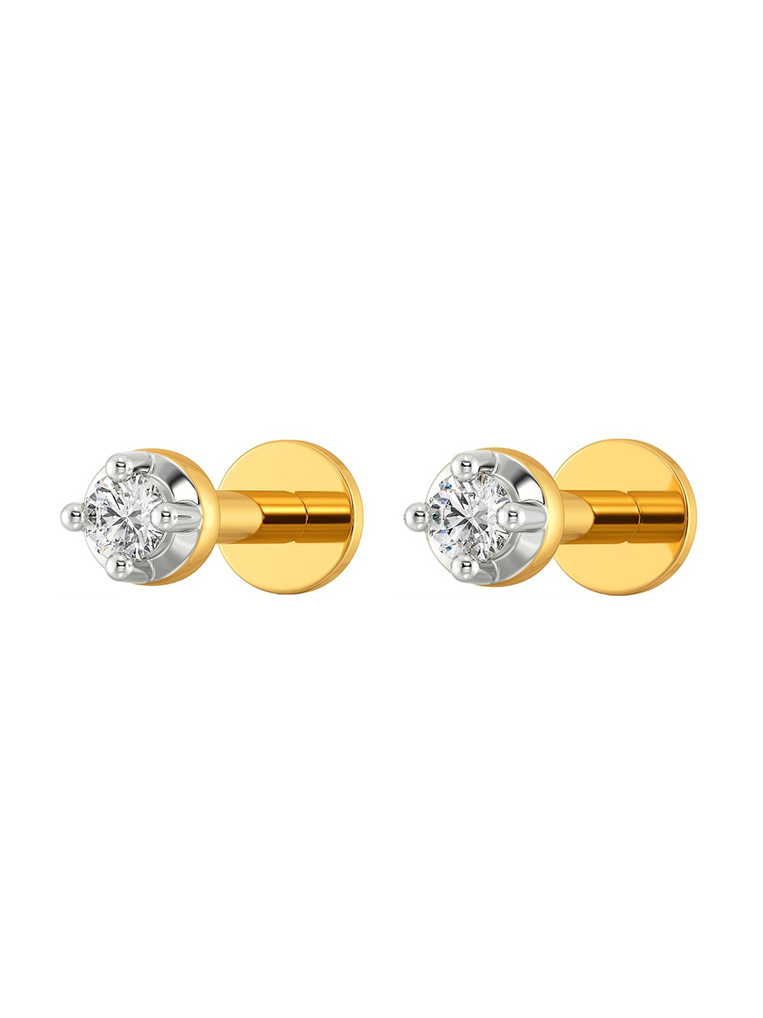

MELORRA 18KT Dot The Diamond Stud Earrings, Yellow