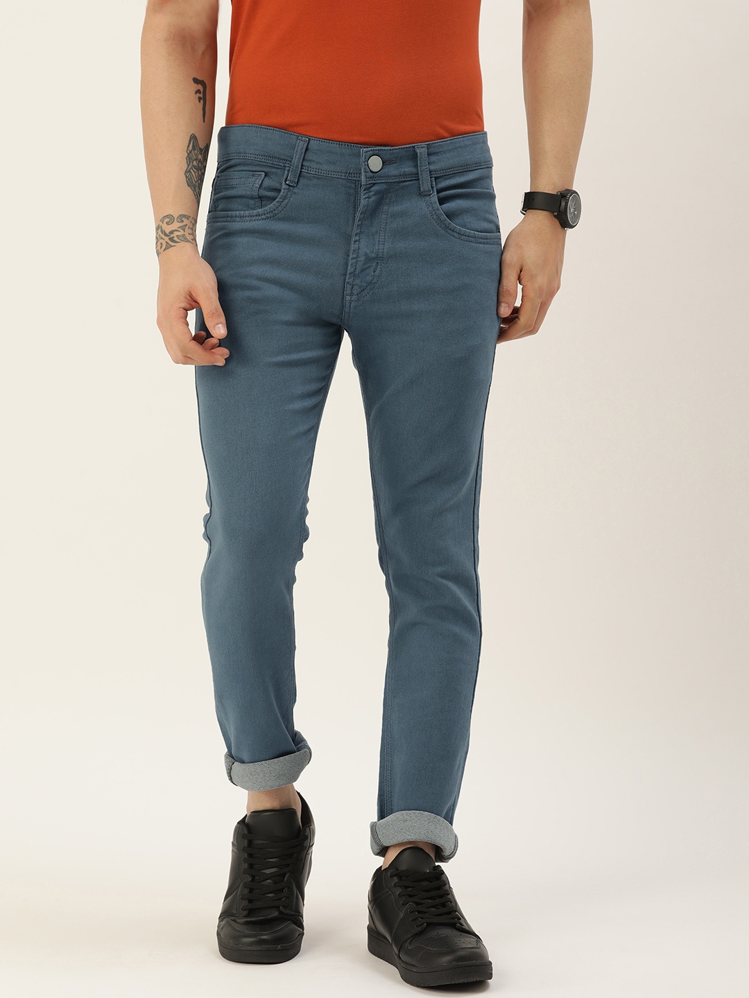 

IVOC Men Skinny Fit Stretchable Jeans, Grey