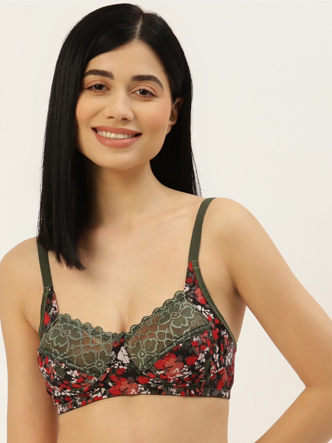 

DressBerry Floral Bra, Olive