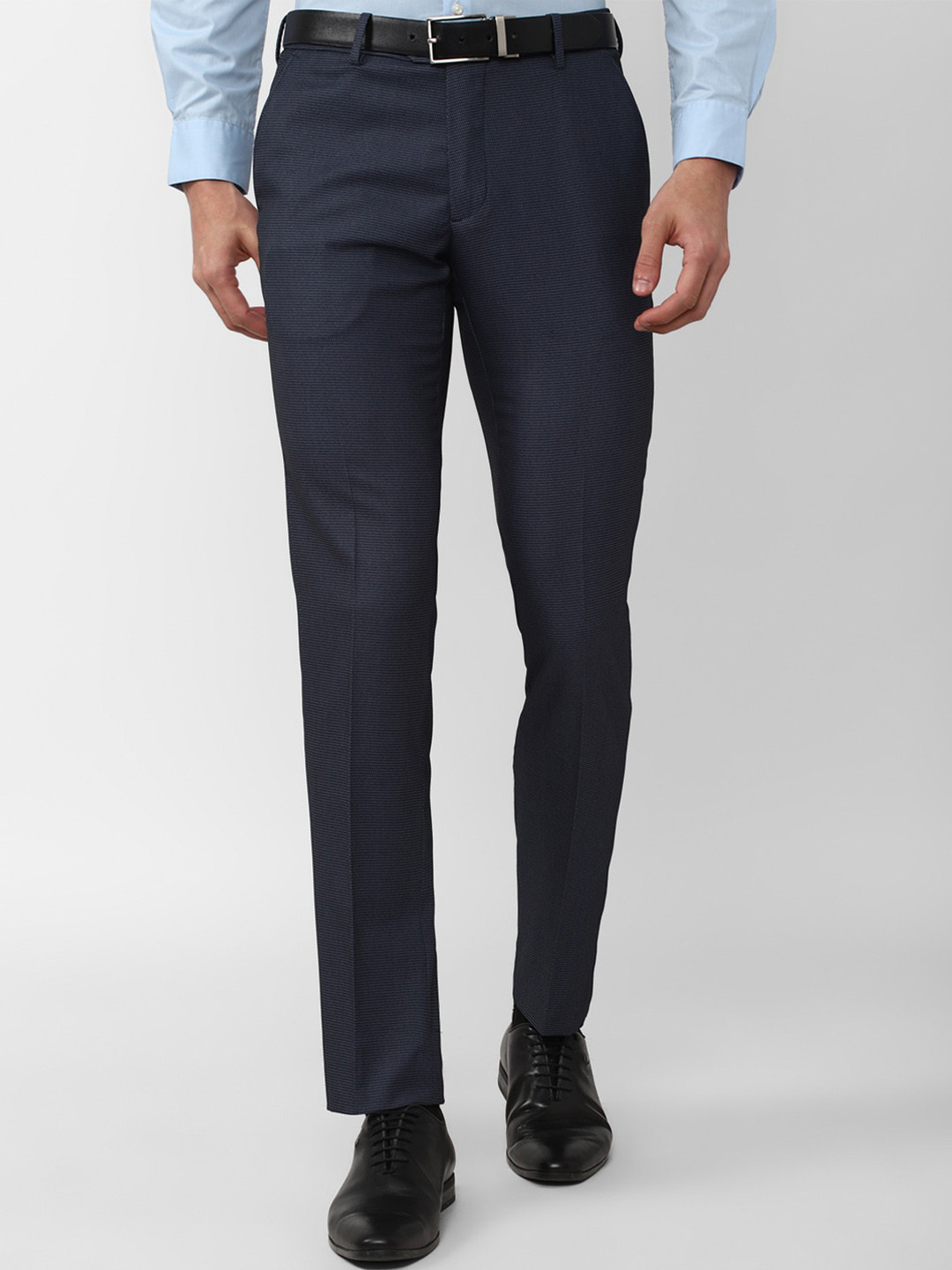 

Peter England Men Slim Fit Formal Trouser, Navy blue