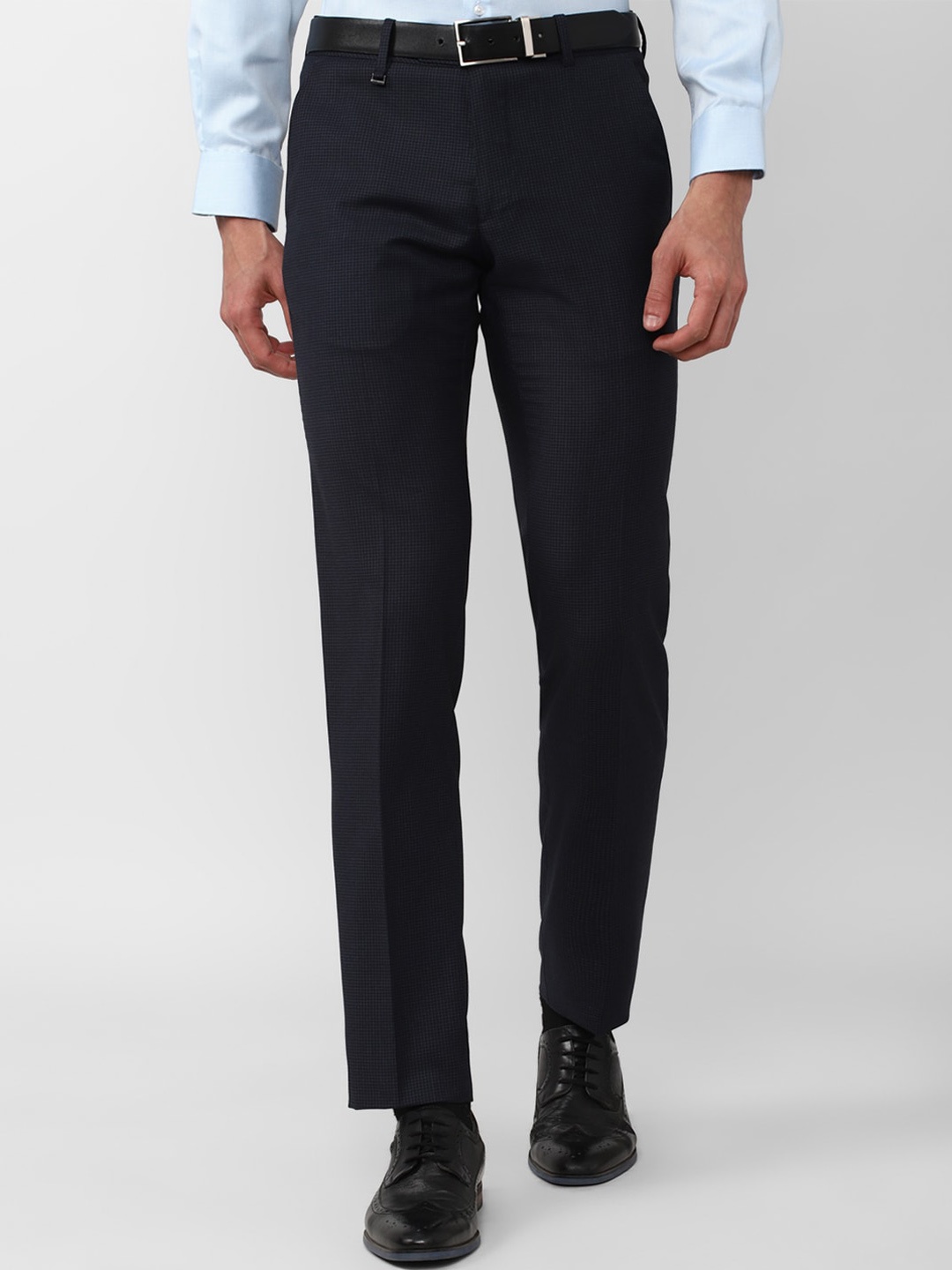 

Van Heusen Men Navy Slim Fit Trousers, Navy blue