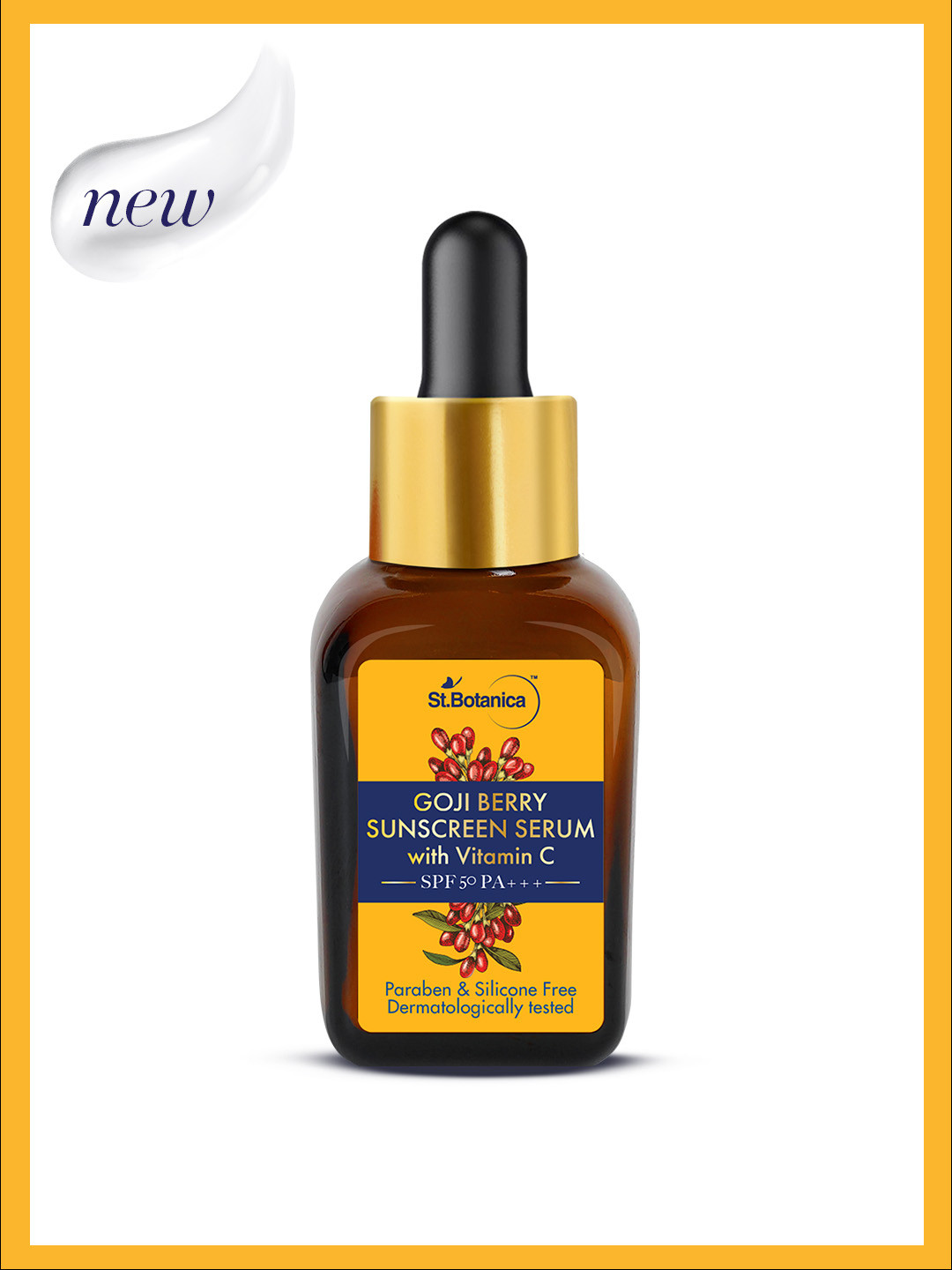 

St.Botanica Goji Berry & Vitamin C SPF 50 PA+++Face Serum for Youthful Glow - 30ml, Yellow