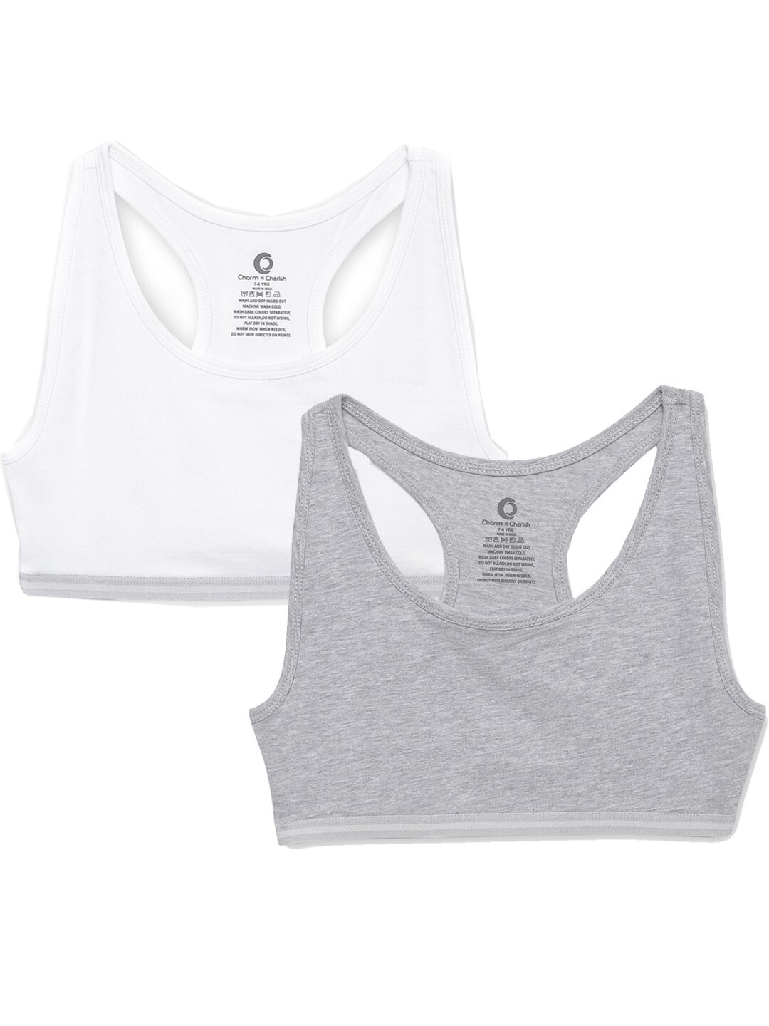 

Charm n Cherish Pack of 2 Non-Wired All Day Comfort Sports Bra, White