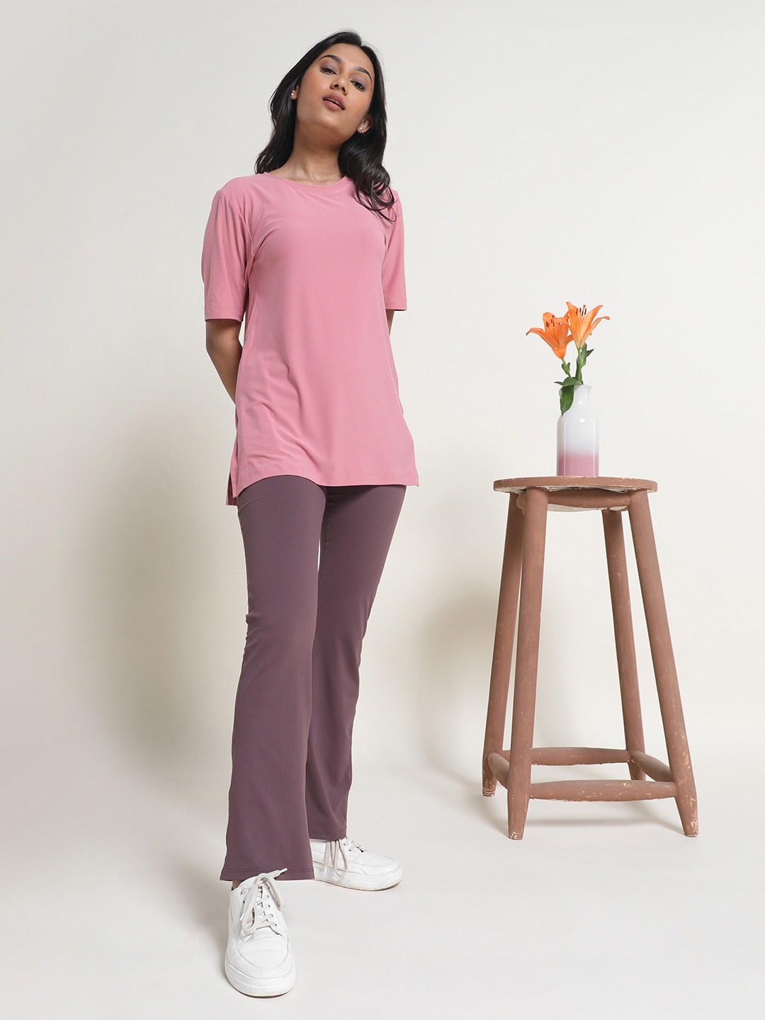 

Blissclub Women High Waist The Ultimate Flare Boot-Cut Track Pants, Purple