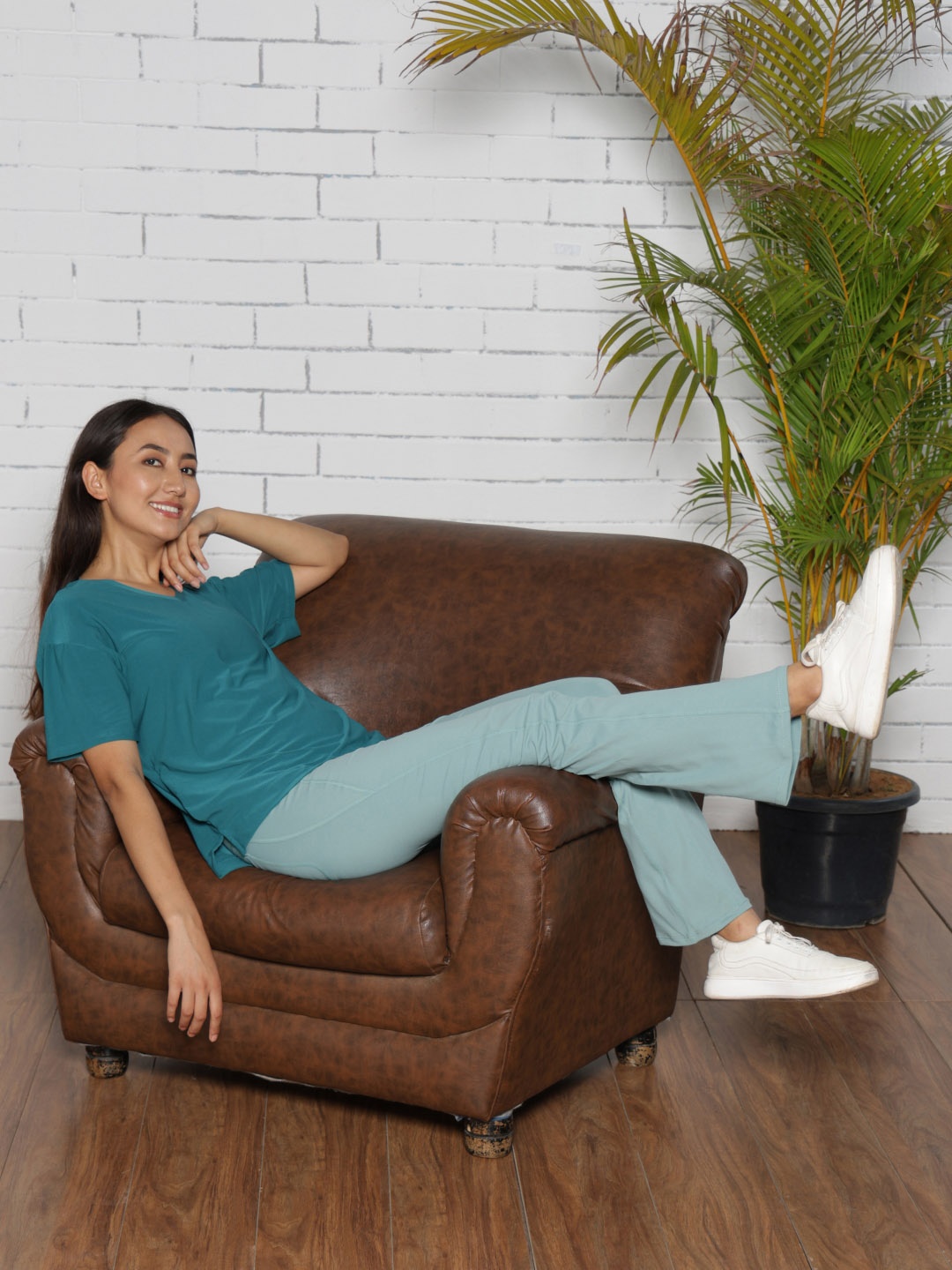 

Blissclub Women High Waist The Ultimate Flare Bootcut Fit Track Pants, Sea green