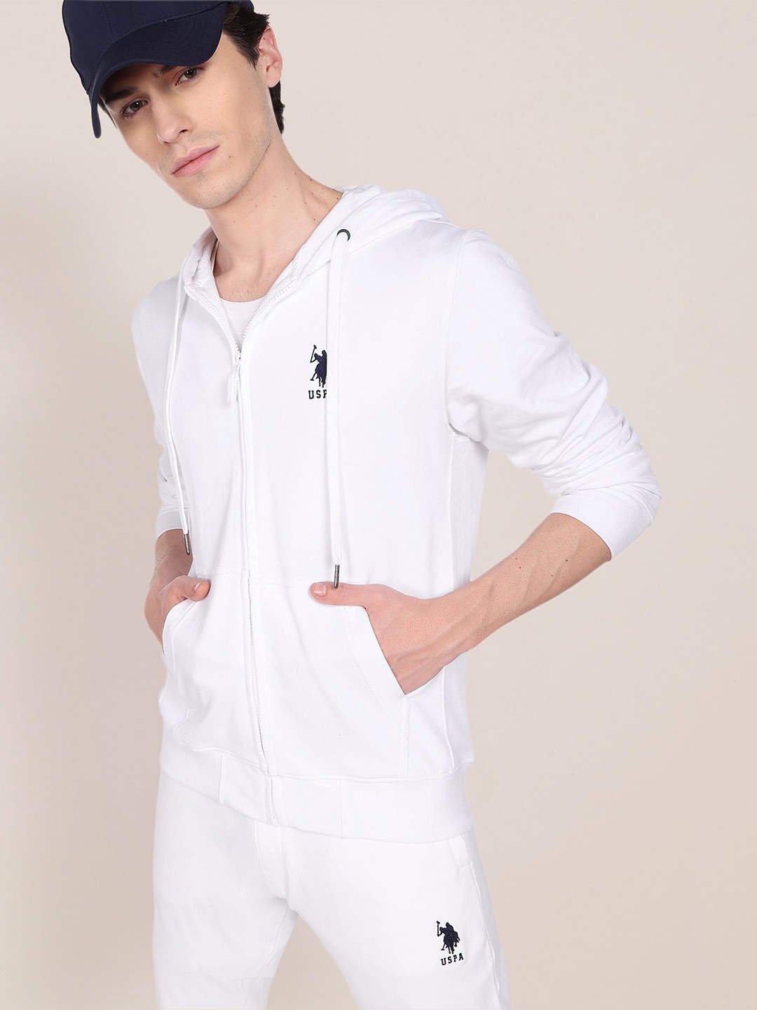 

U.S. Polo Assn. Hooded Cotton Sweatshirt, White