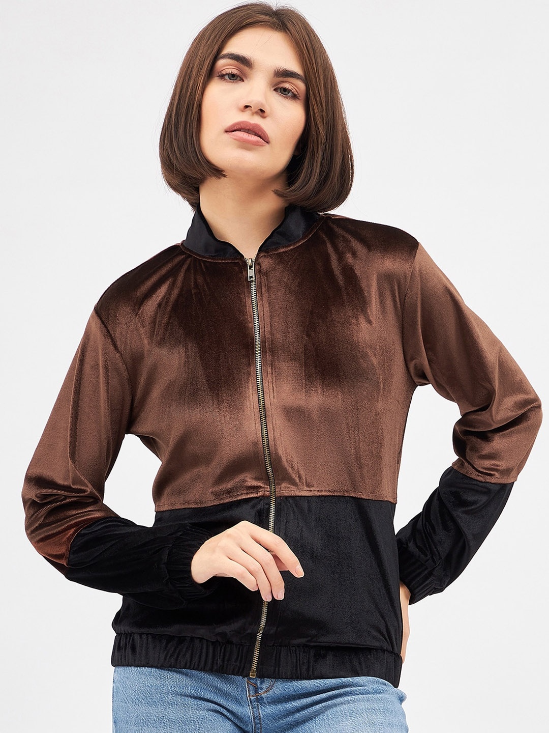 

Kibo Women Corduroy Bomber Jacket, Brown