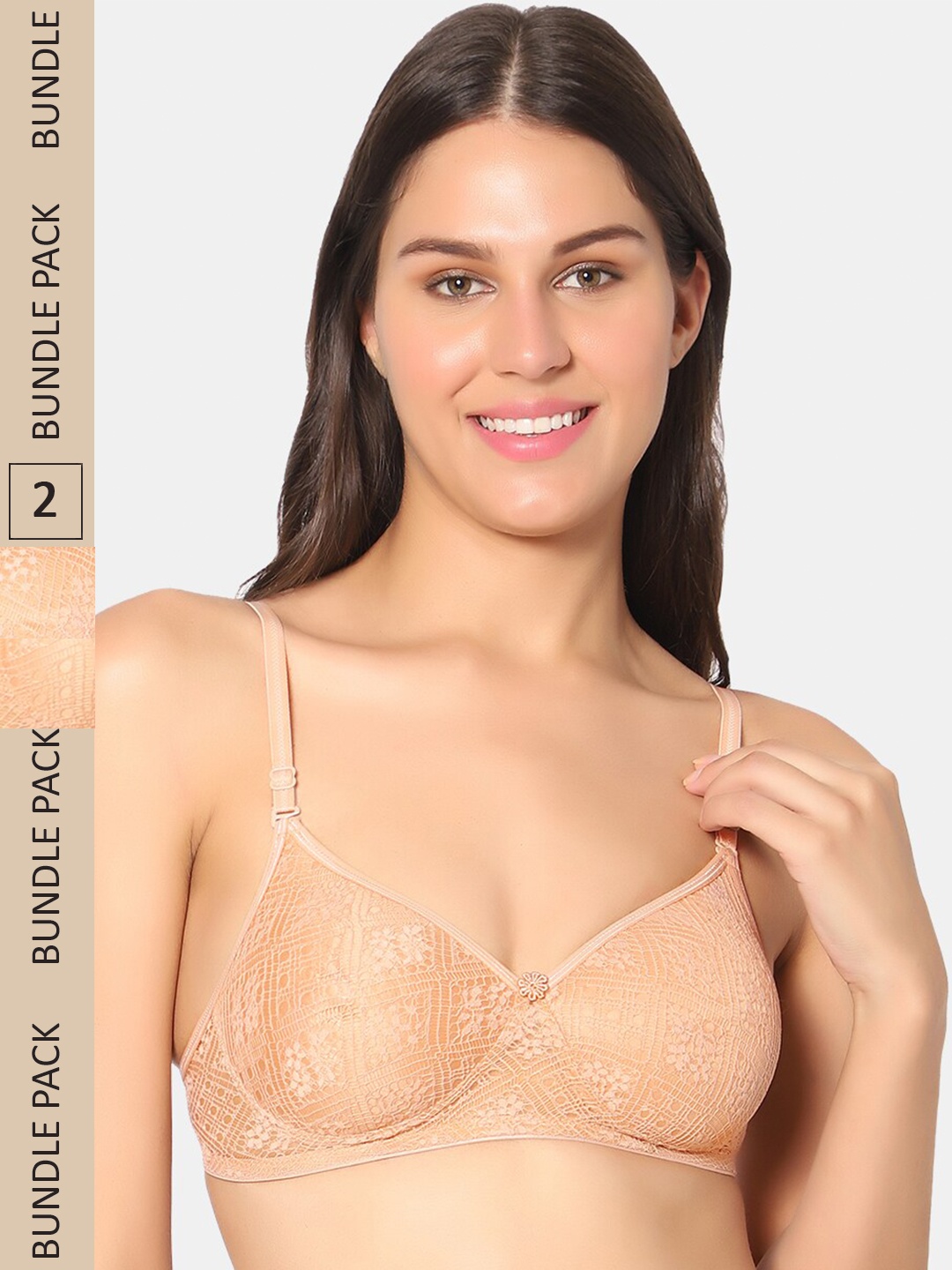 

Sonari Pack of 2 Non-Wired All Day Comfort Lightly Padded Bra, Nude