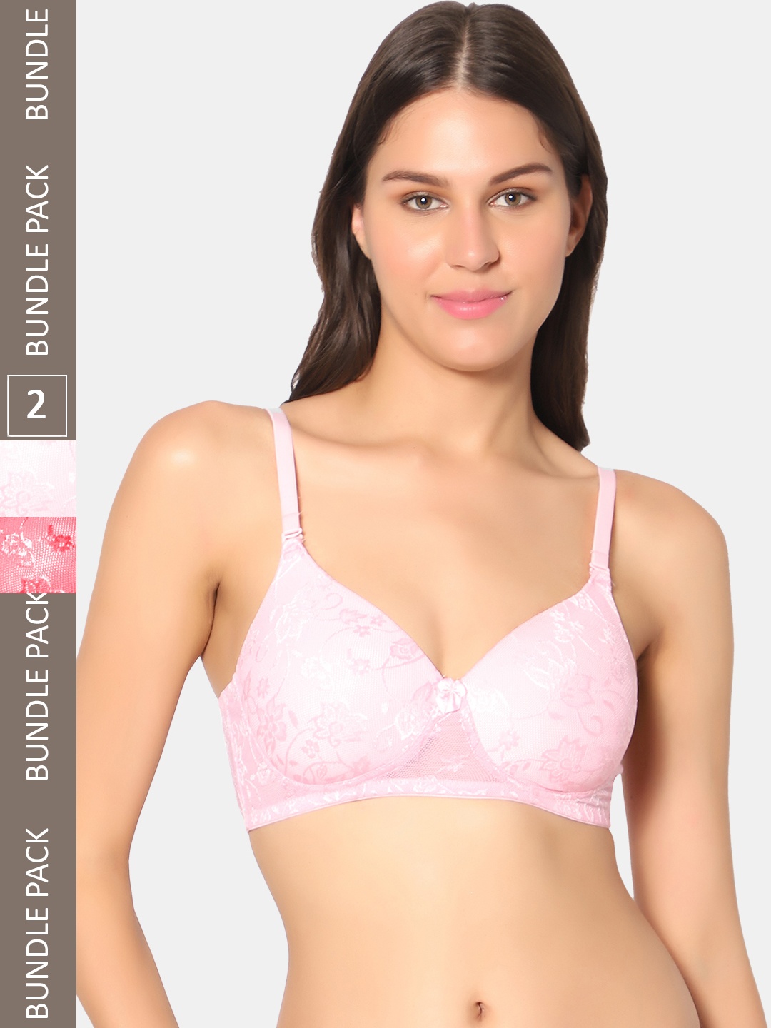 

Sonari Pack Of 2 Lightly Padded Bra, Pink