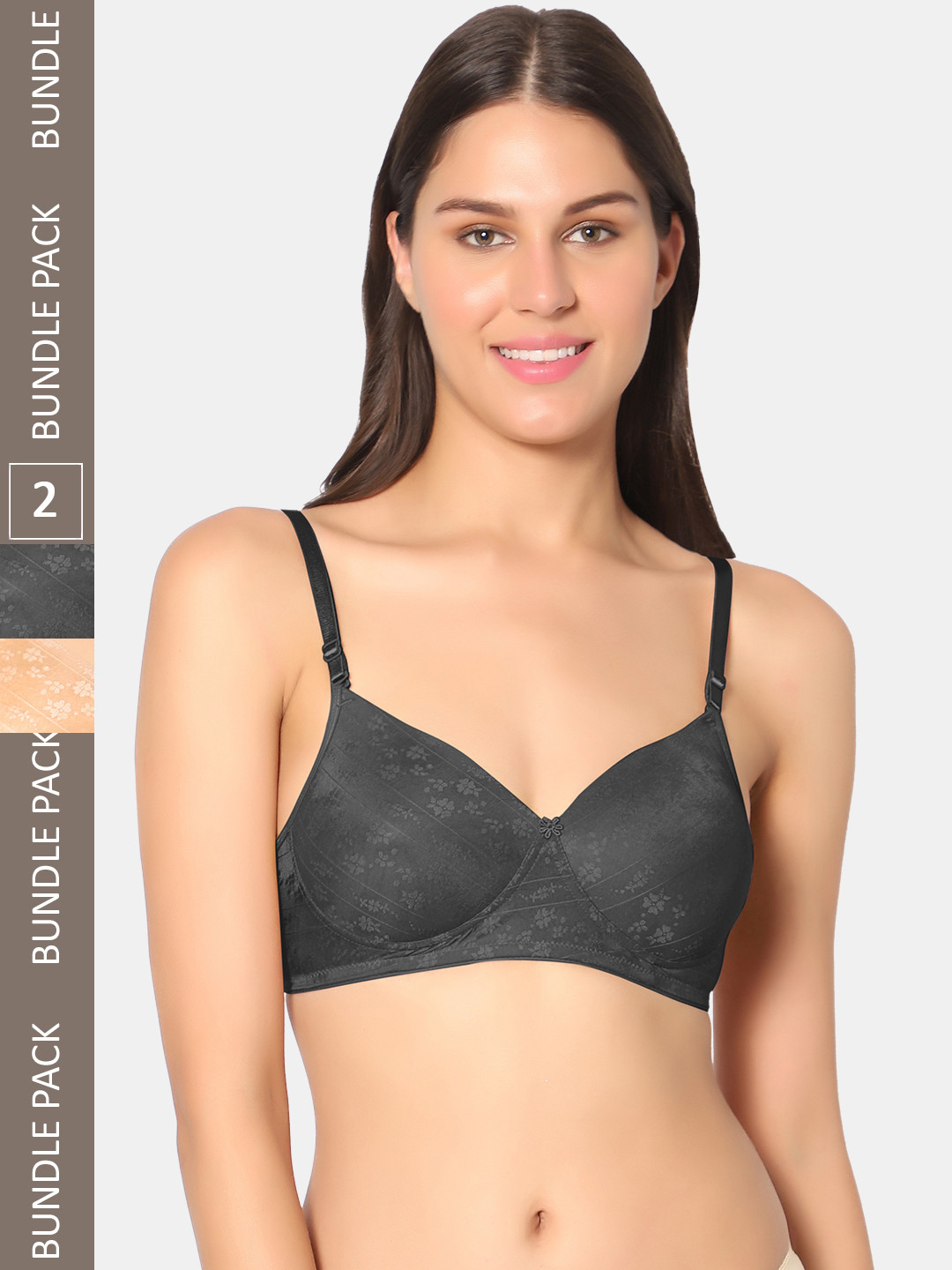 

Sonari Pack Of 2 Floral Lightly Padded Bra, Black