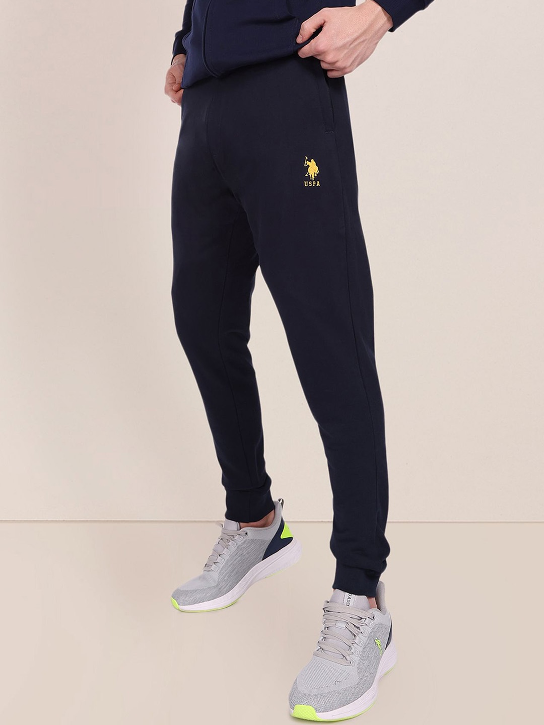 

U.S. Polo Assn. Men Pure Cotton Joggers, Navy blue