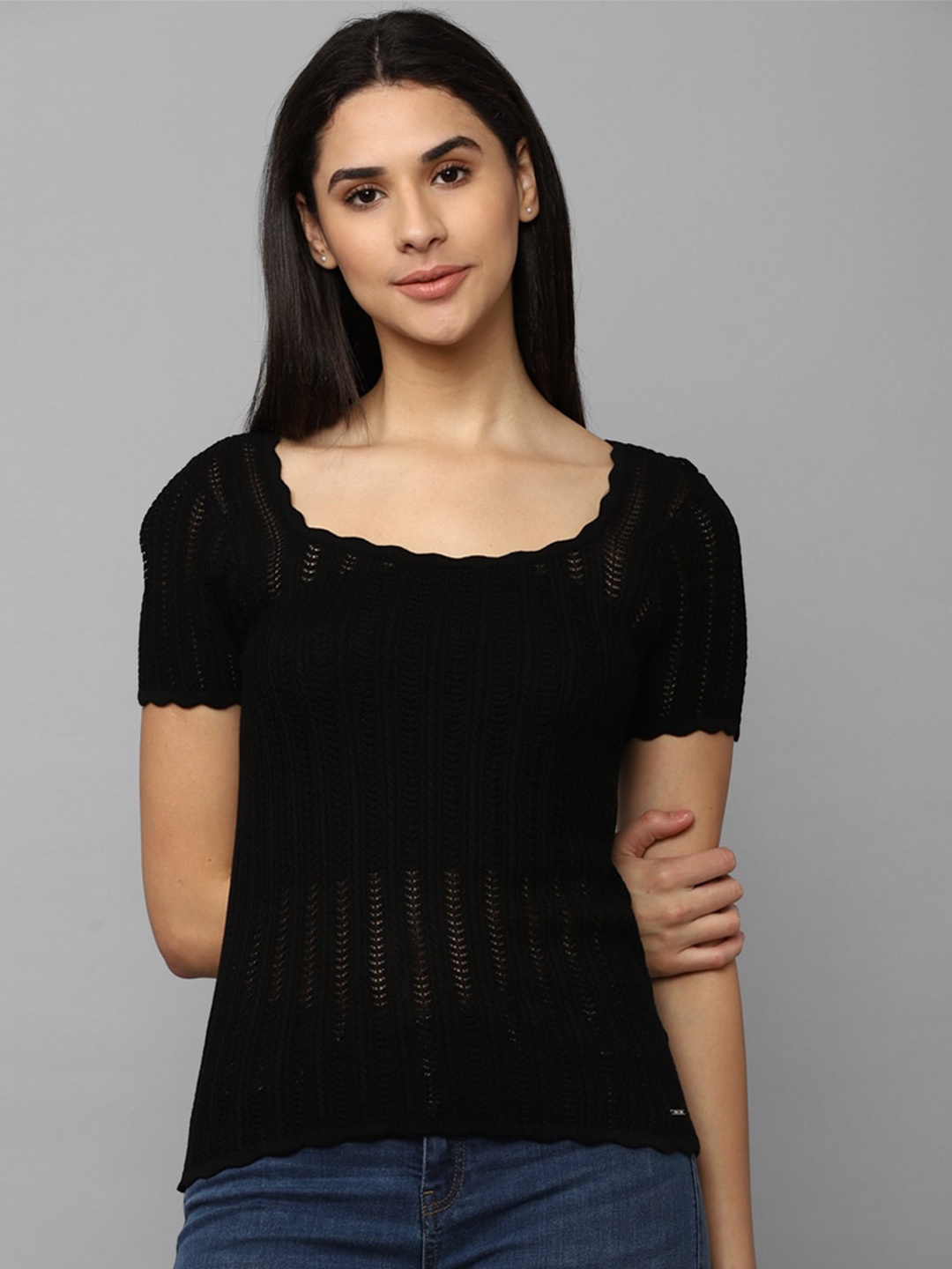 

Allen Solly Woman Solid Top, Black