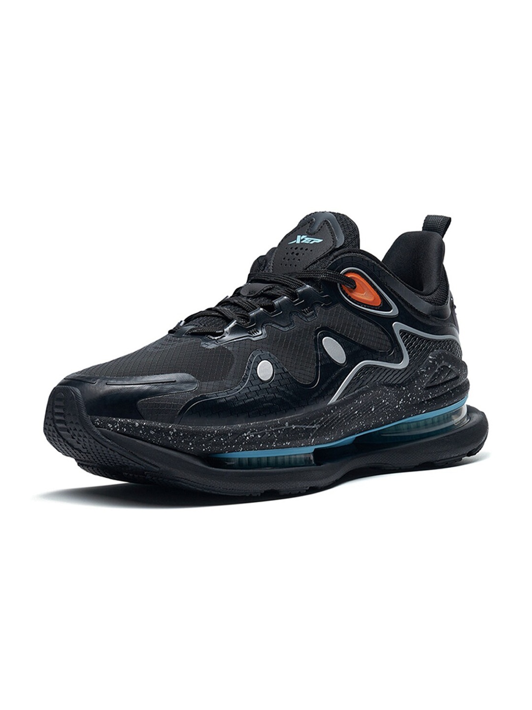 

Xtep Men Textile Air Max Running Non-Marking Shoes, Black