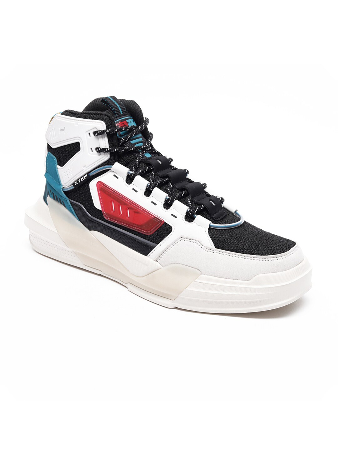 

Xtep Men Black Textile High-Top Skateboarding Non-Marking Shoes