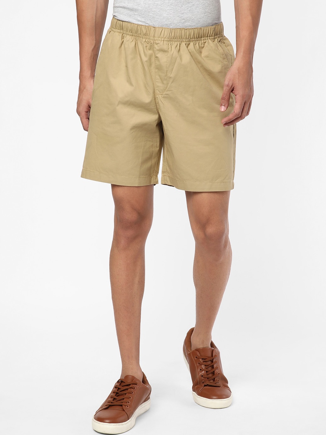 

R&B Men Khaki Cotton Shorts