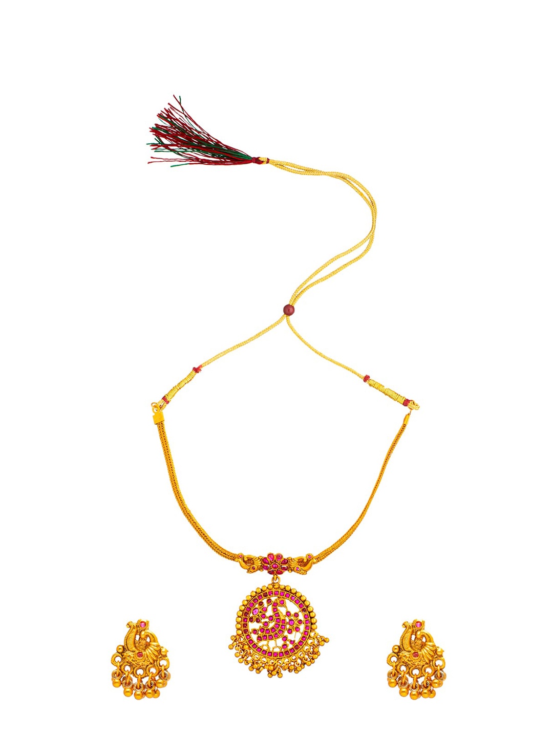 

Shining Jewel - By Shivansh Gold-Plated Stone-Studded Jewellery Set