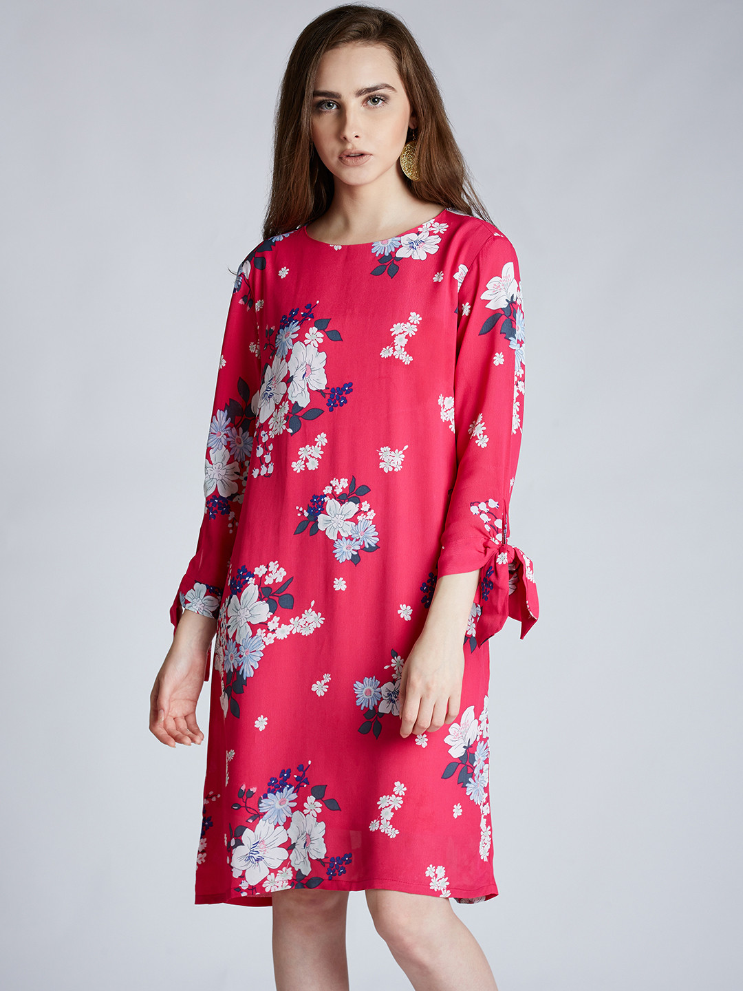 

Harpa Women Pink Floral Print A-Line Dress