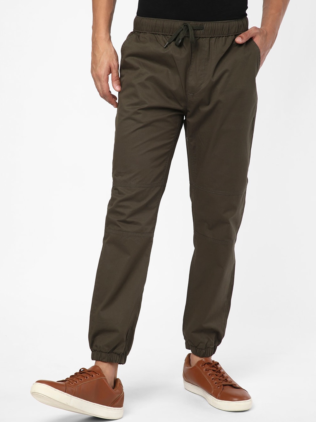

R&B Men Cotton Joggers, Olive