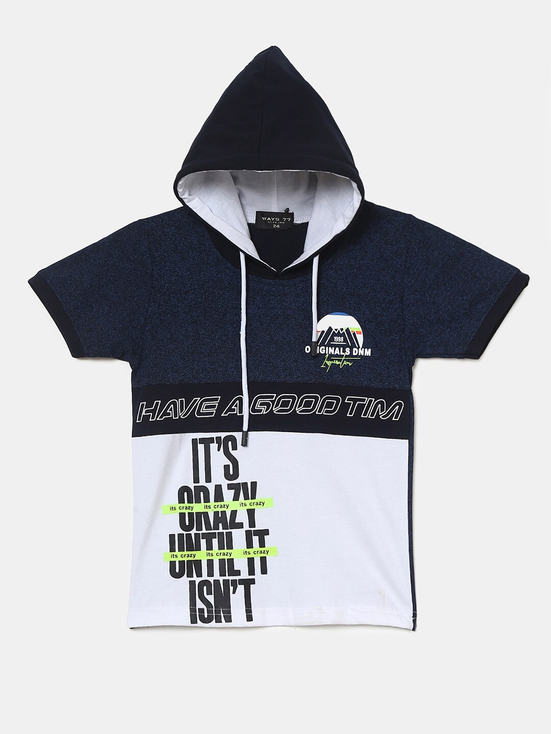 

V-Mart Boys Typography Printed Cotton T-shirt, Navy blue